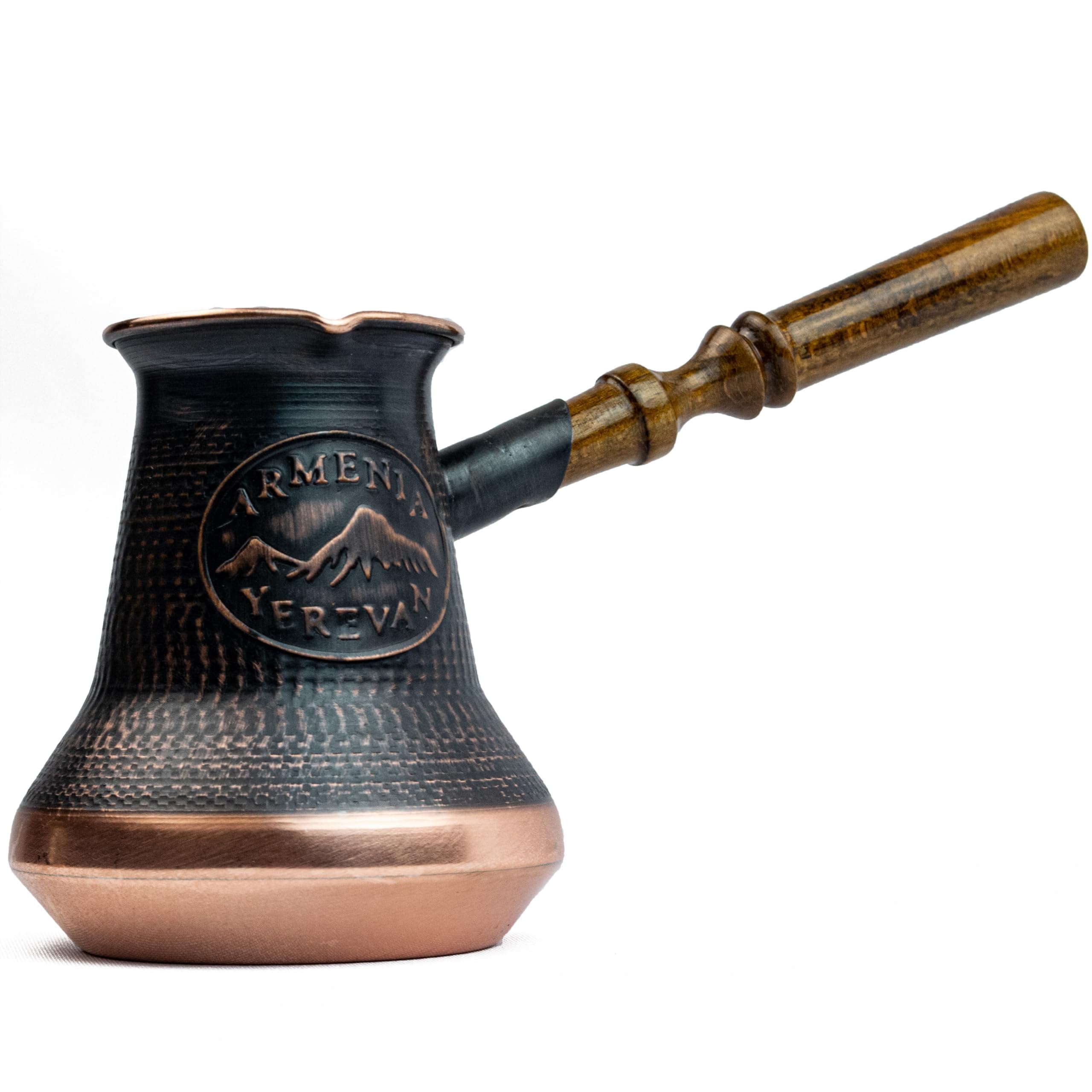 4 Cup (355ml) Handmade Armenian Coffee Maker Copper Jazva Ararat Turkish Arabic Greek Cezve Jezve Ibrik Turka Jazzve Jazve Wooden Handle