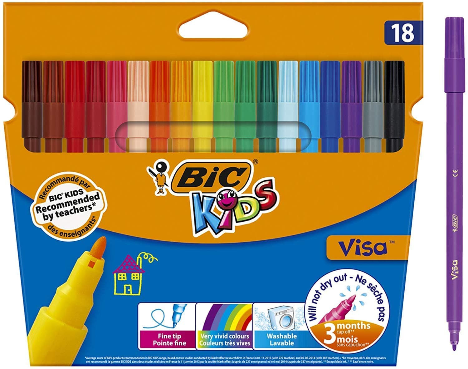 Kids Visa Colouring Pens 18 Pack