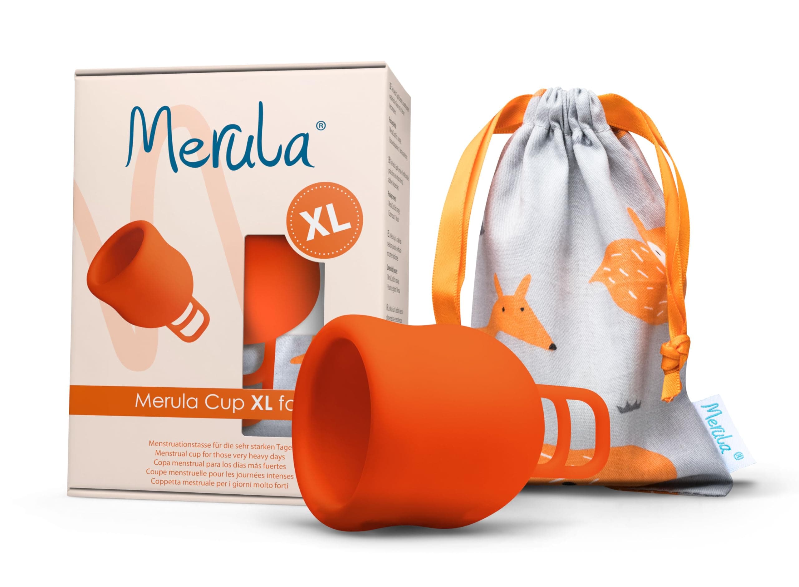 Merula Cup XL fox (orange) - the menstrual cup for very strong days