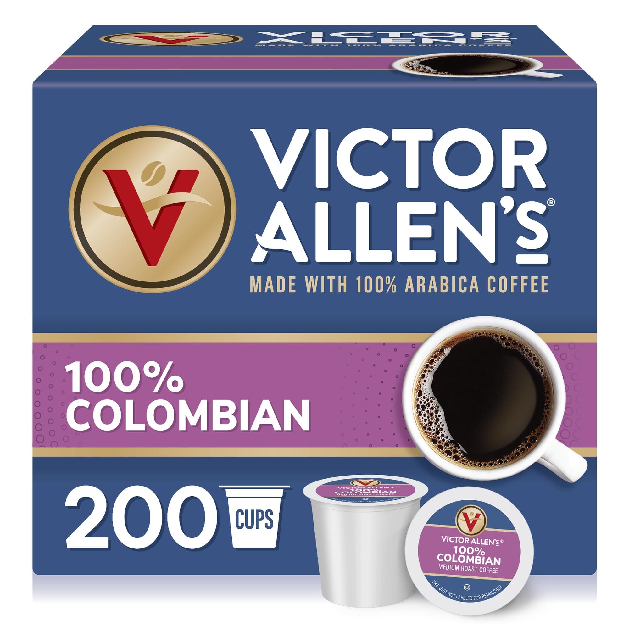 Coffee, 100% Colombian Single Serve K-cup, 200 Count (Compatible with 2.0 Keurig Brewers)