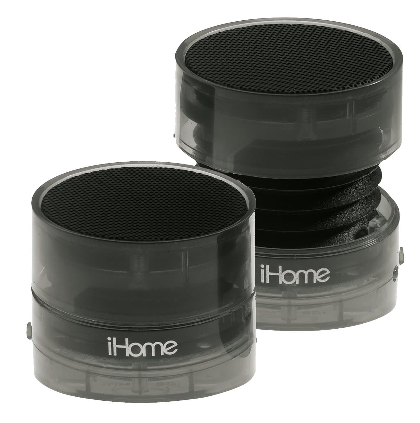 iHome iHM78 Rechargeable Mini Speakers (Translucent Gunmetal Gray)
