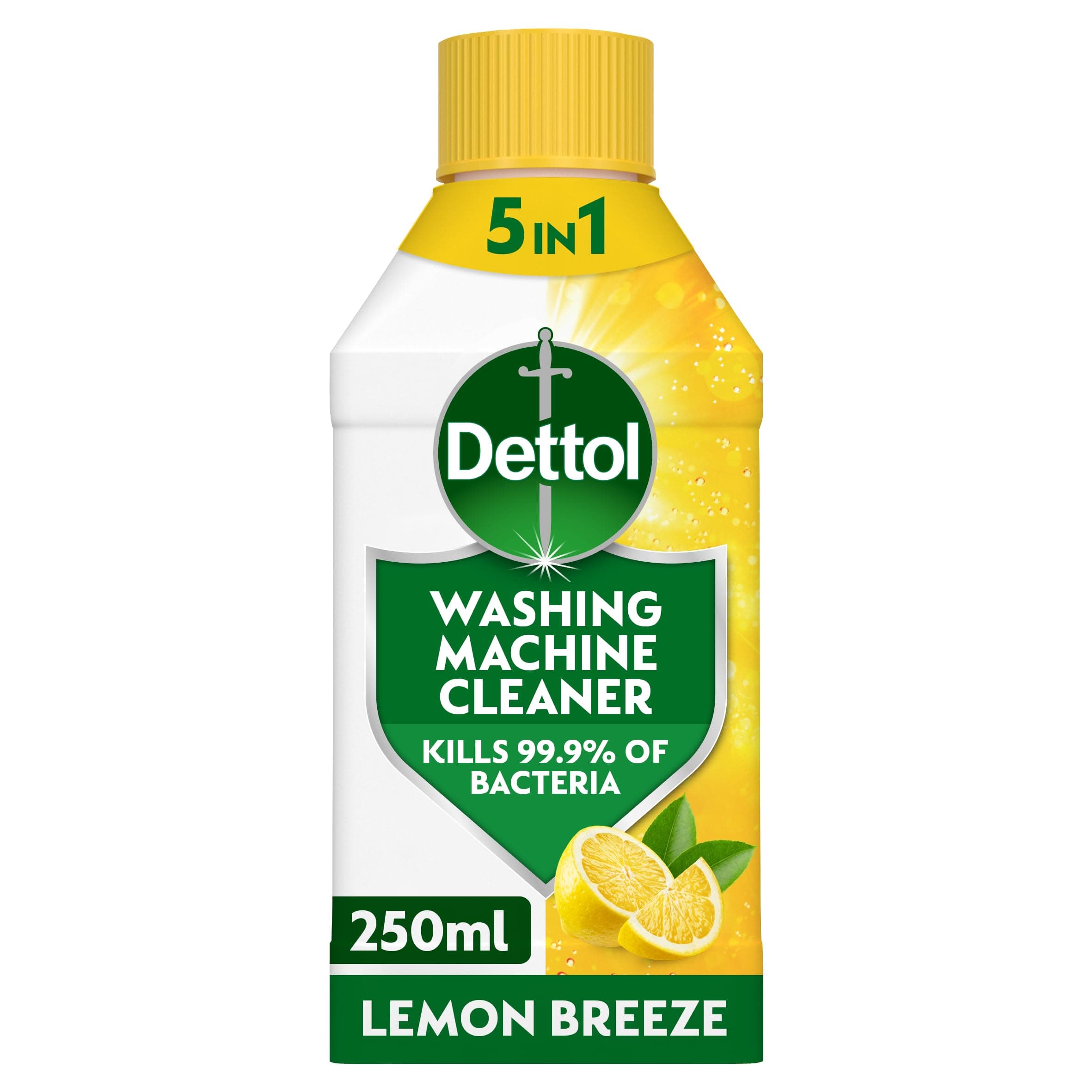 Washing Machine Cleaner, Lemon Scent, 250ml, Antibacterial, Removes Bacteria, Bad Odours, Limescale and Hidden Dirt, Lasting Freshness, Kills 99.9 Percent of Bacteria
