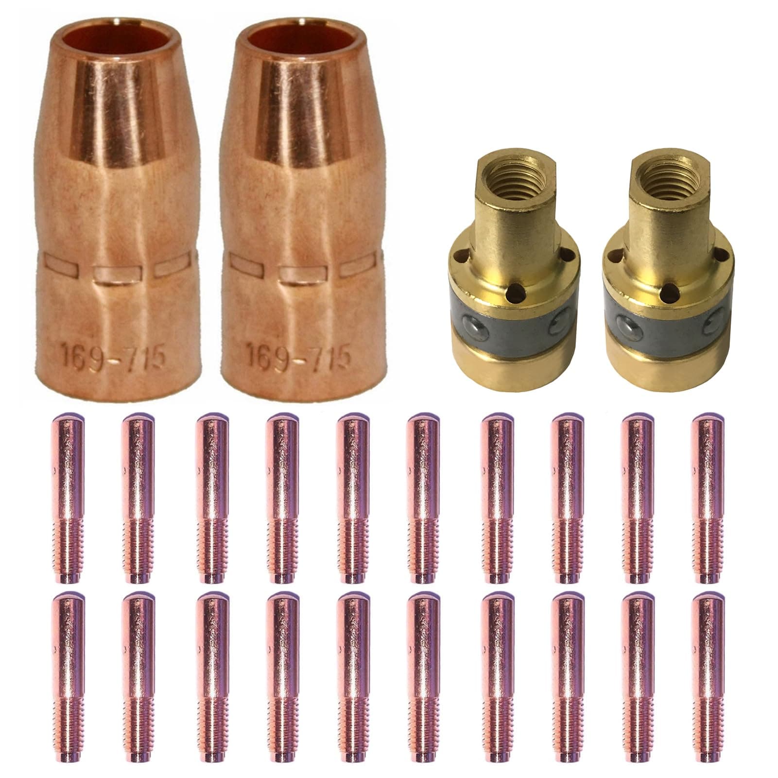 Mig Welding gun accessory 0.035" kit for Miller Millermatic M-10,M-15 and Hobart H-9 H-10: 20pcs Contact Tips 000-068 0.035" + 2pcs gas nozzles 169-715 1/2"+ 2pcs gas diffusers 169-716 …