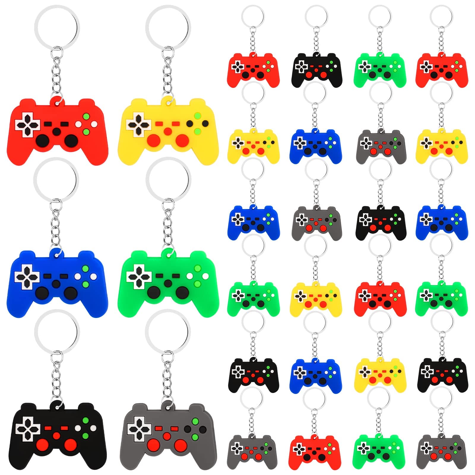 Moncinday 30PCs Video Game Party Favors Keychains Game Controller Keychains for Boys Girls Video Game Birthday Party Goodie Bag Fillers