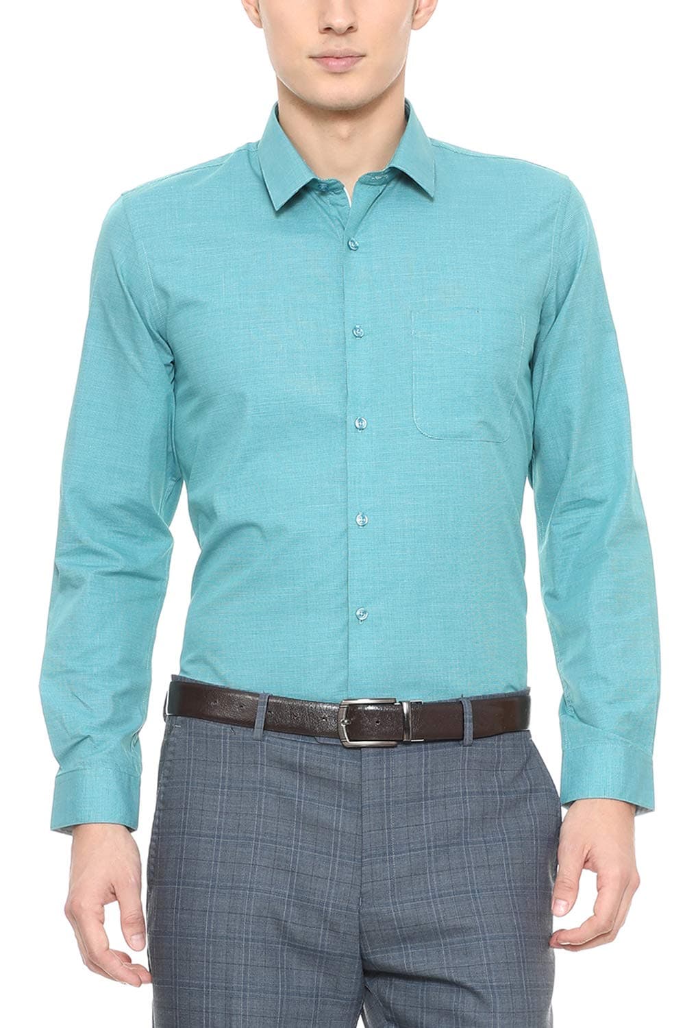 Peter England Men's Plain Slim Fit Formal Shirt