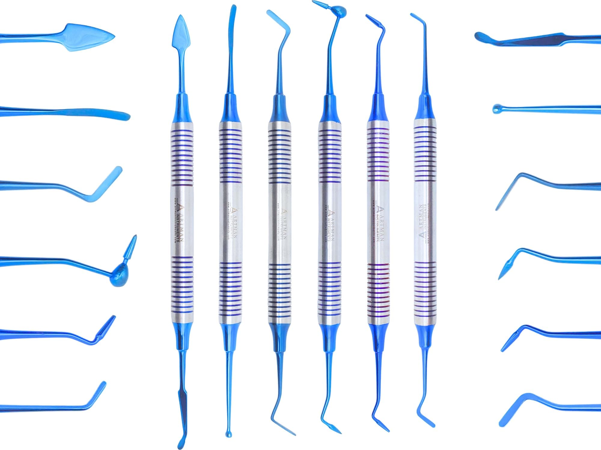 Dental Composite Non Stick Filling Instruments Kit (6 PCS Blue) Glass ionomer by Wise Linkers