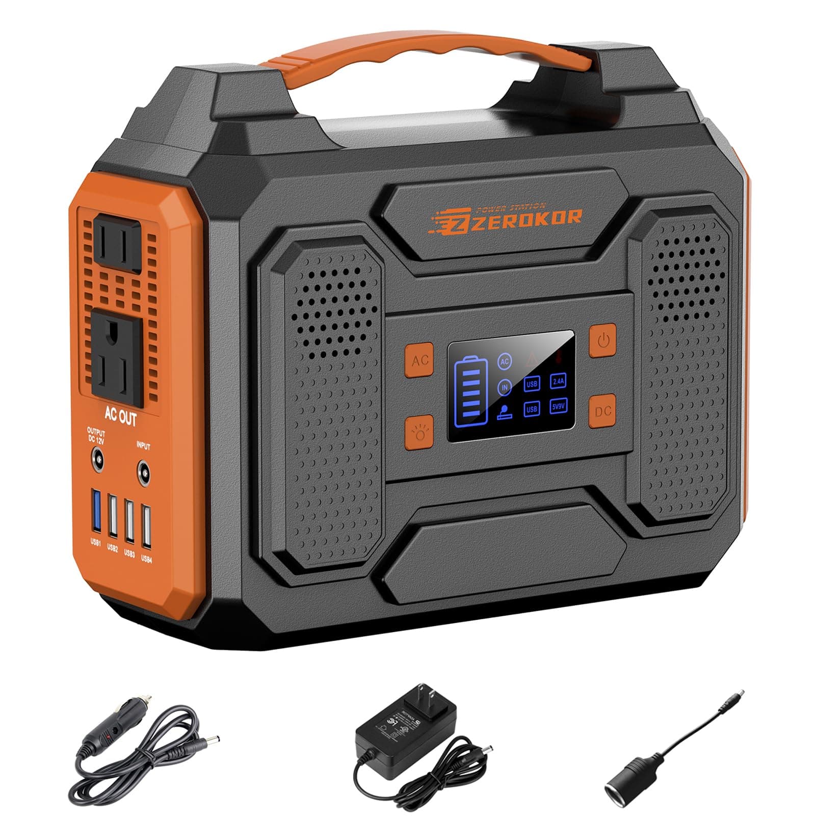 Portable Power Station 300W Solar Generator 280Wh (No Solar Panel), 110V Portable Power Bank with AC Output, Pure Sine Wave, DC, USB QC3.0, External Battery Pack