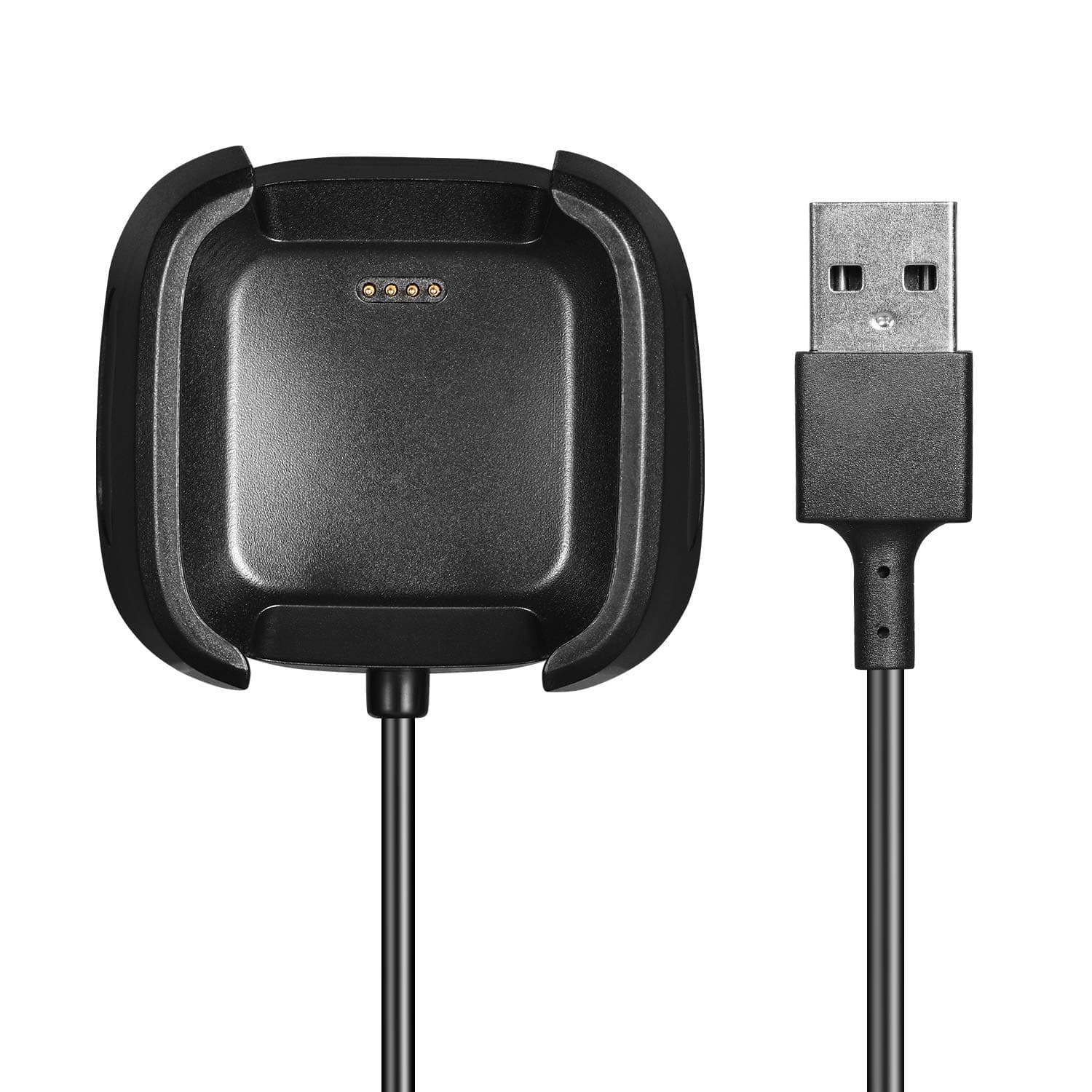 Soulen Replacement for Versa Charger, USB Charging Dock for Versa Smart Watch Not for Versa 2(1-Pack,Black) Small (3.3FT) (1m)