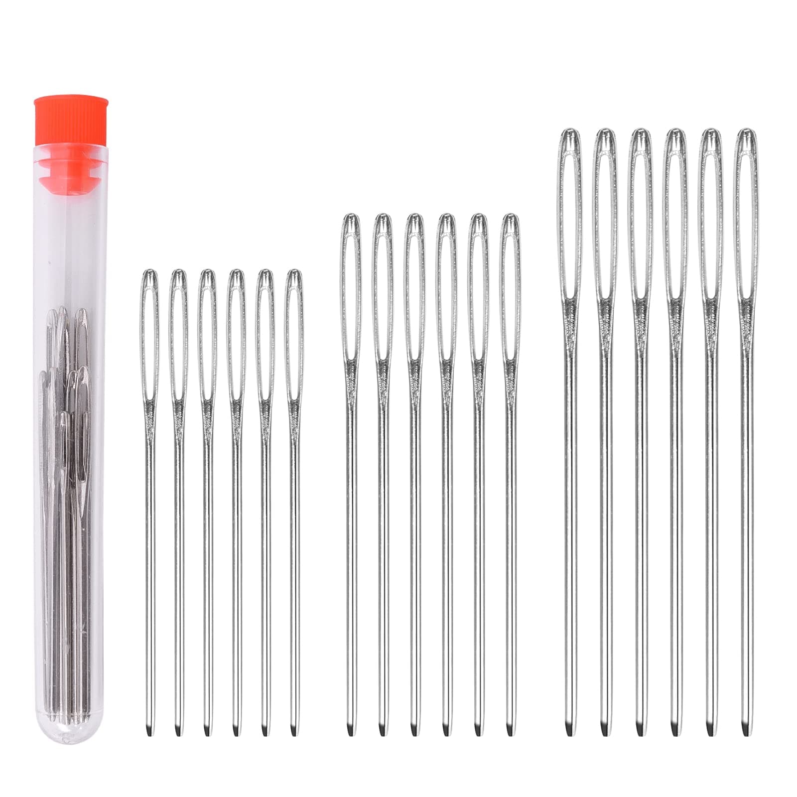 Large Eye Blunt Needles,15 PCS Hand Sewing Needles Yarn Knitting Needles,3 Sizes