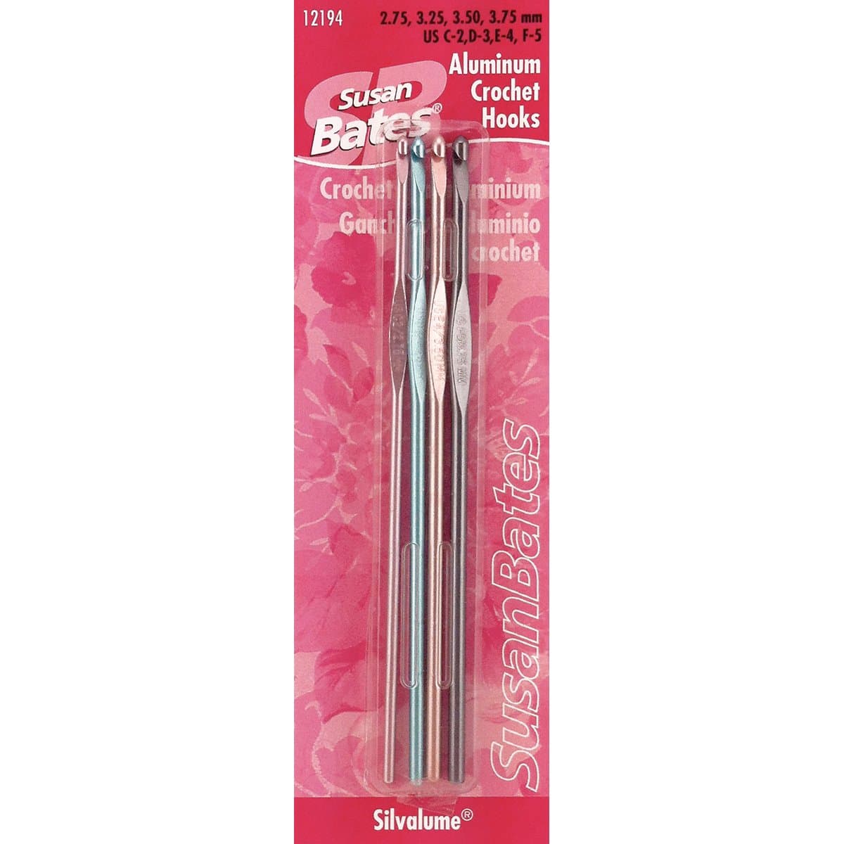 Susan Bates Silvalume Aluminum Crochet Hook Set-Sizes C2 to E4, Other, Multicoloured, 3.5 mm
