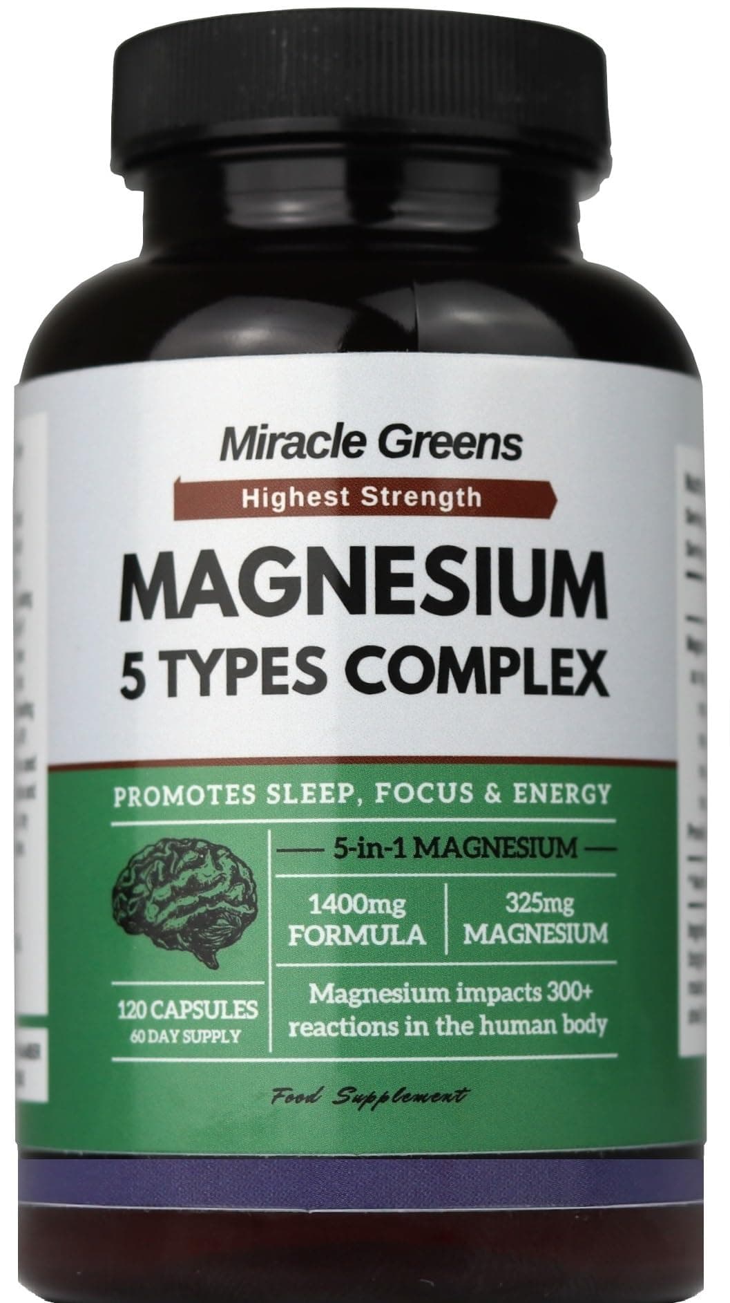 – Magnesium Glycinate 4-in-1 | 1400mg Complex – 400mg Elemental Magnesium | High Strength Magnesium Glycinate, Citrate, Malate & Taurate with Zinc and Vitamin B6 | for Sleep, Energy, Bones and Muscles