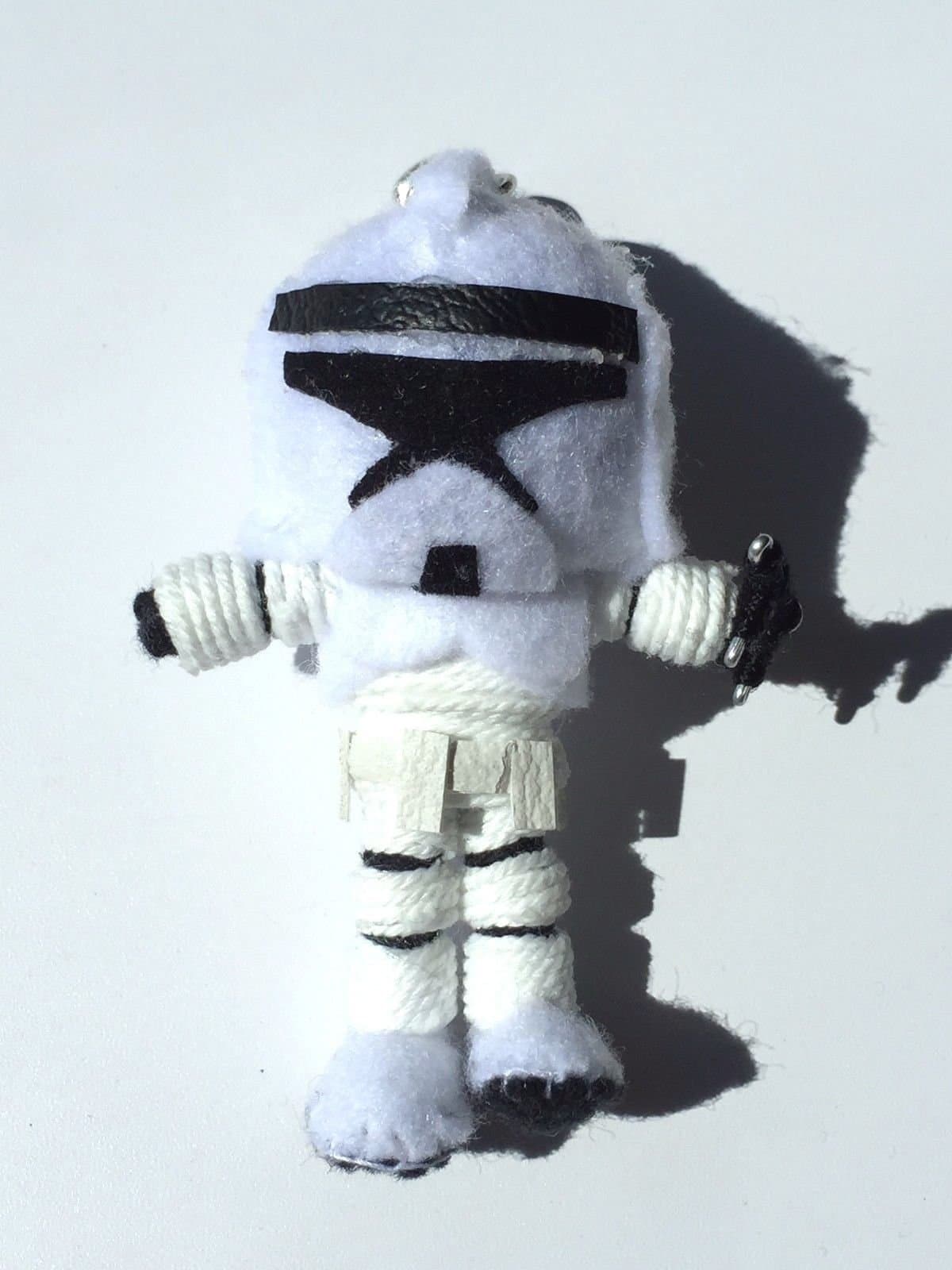 Stormtrooper Voodoo Mini String Doll Keychain from USA White and Black