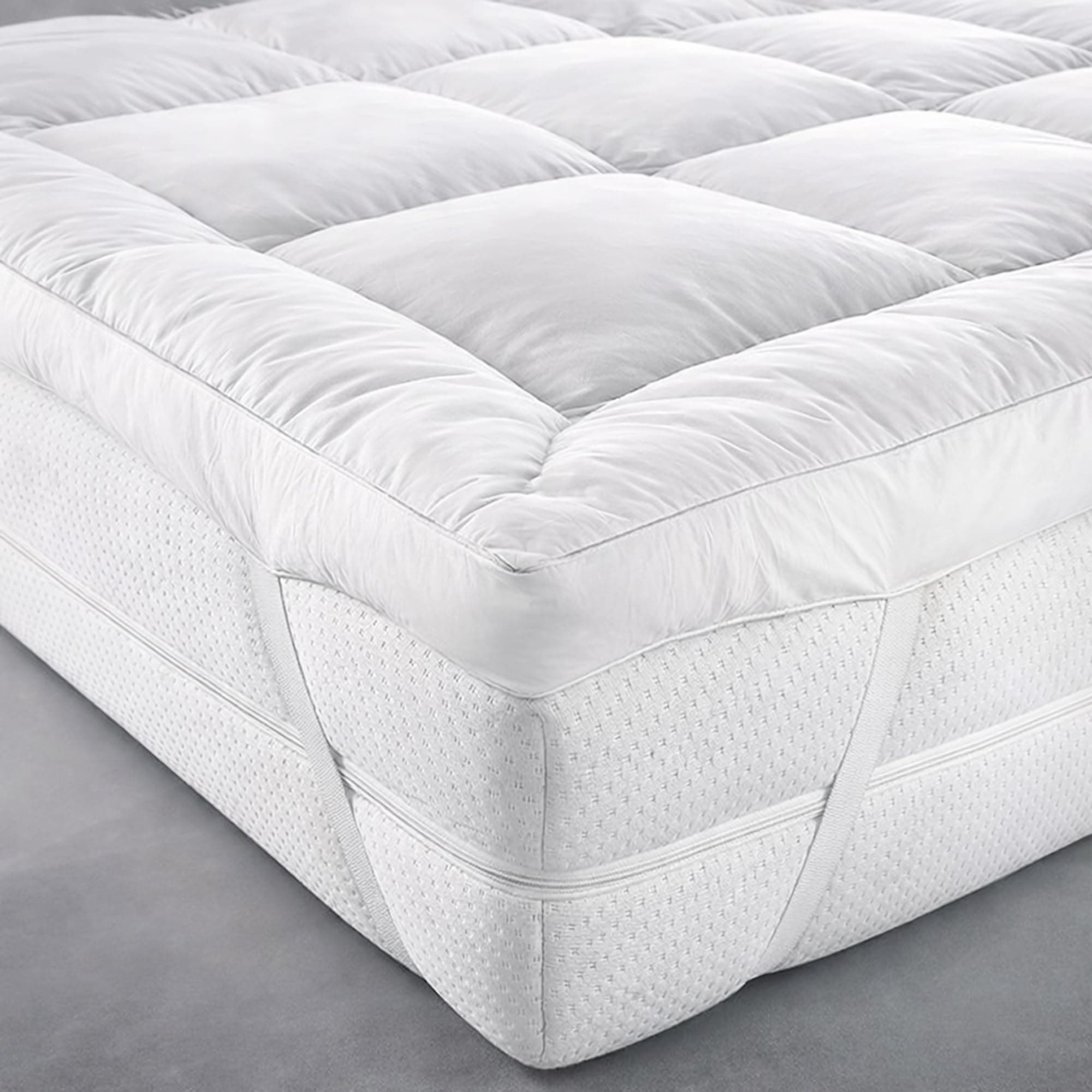 Plush Duck Feather & Down Mattress Topper Single Bed 18cm Thick | 85% Feather & 15% Down Fillings - Hypoallergenic, Breathable & Soft Down-Proof Cotton Cover - Mattress Topper Single Bed