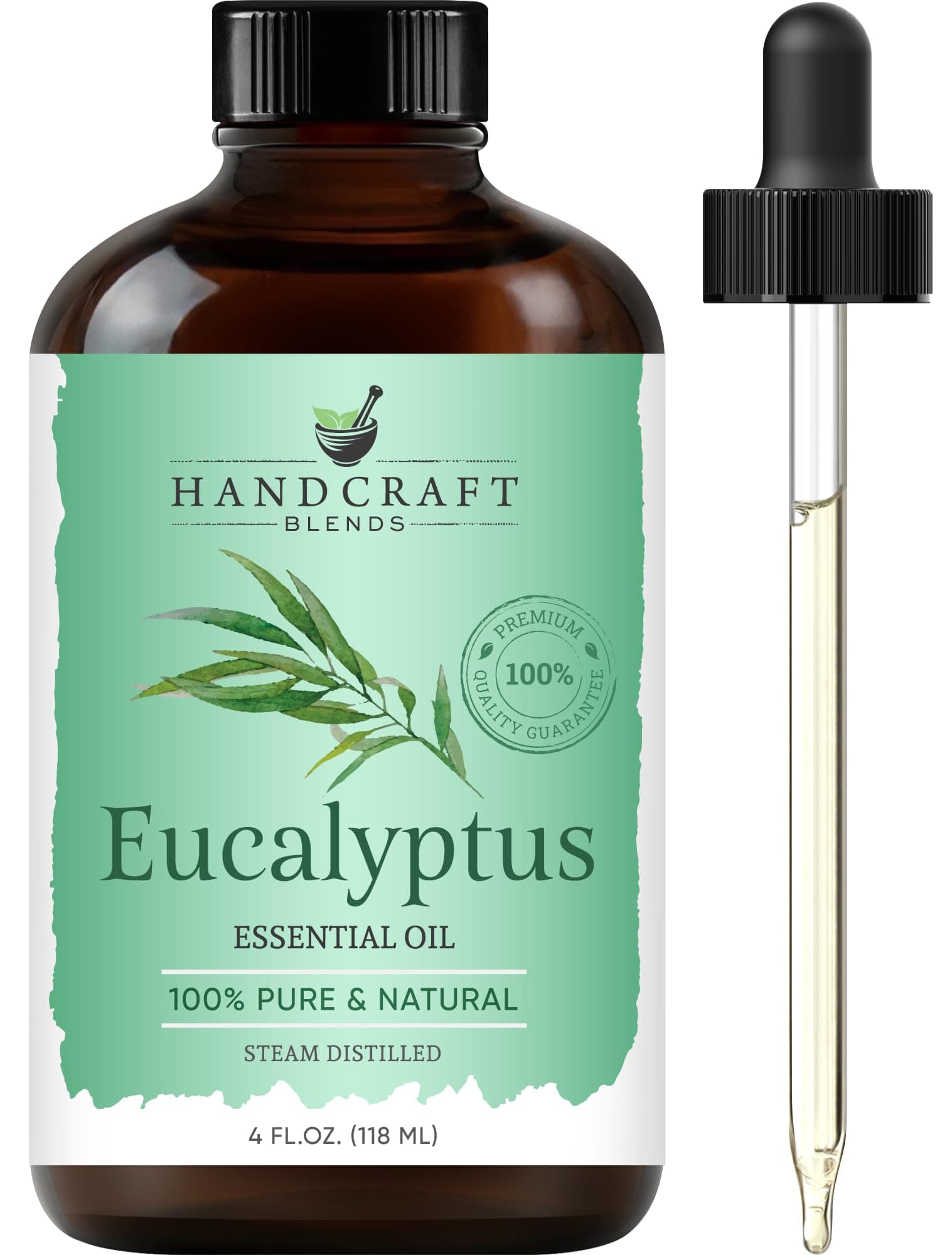 Handcraft Blends Eucalyptus Essential Oil – Huge 4 Fl Oz – 100% Pure and Natural – Premium Grade Essential Oil for Diffuser and Aromatherapy, Skin, Massage, Candle and Soap Making Fragrance