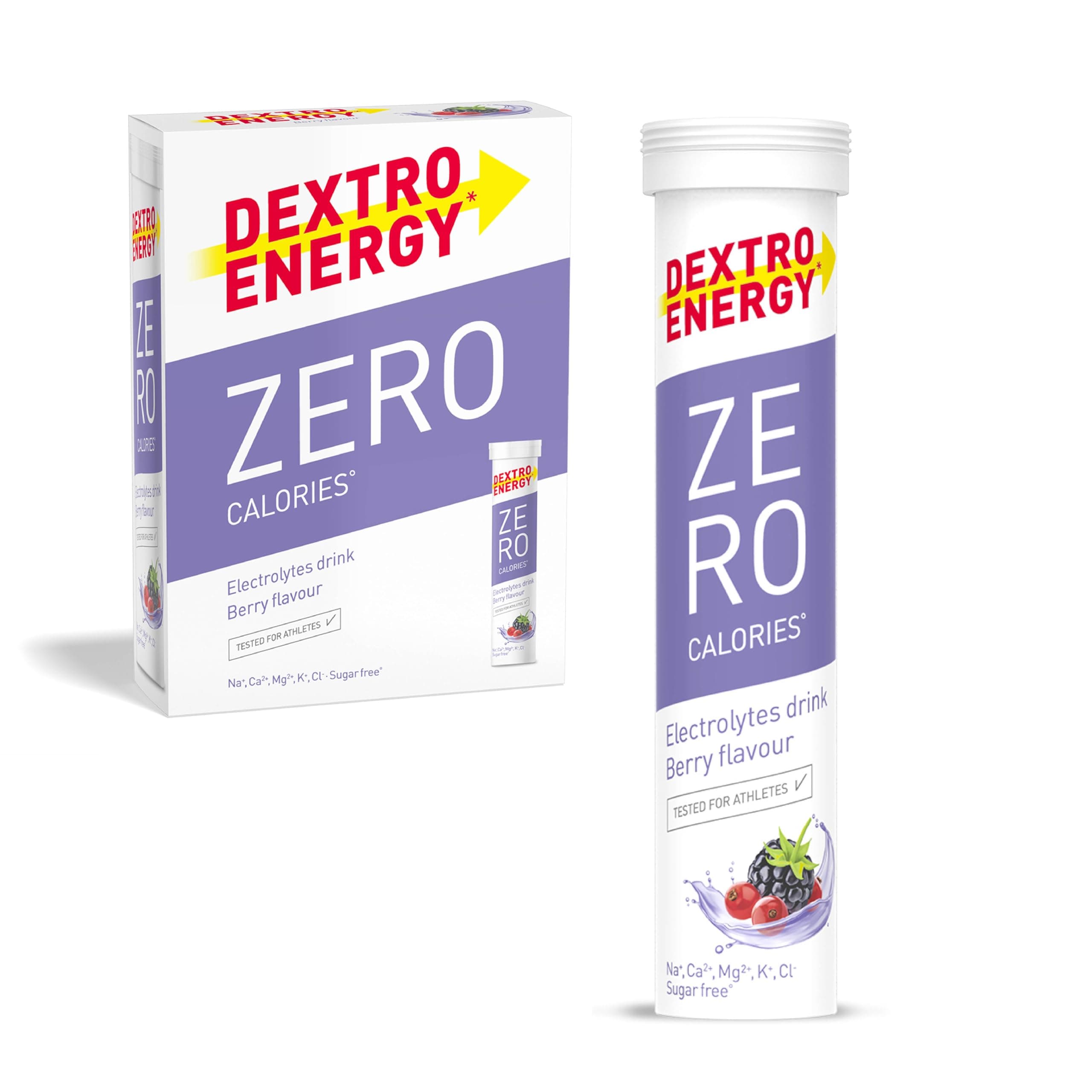 Zero Calories I Recovery and Hydration Electrolyte Drink I Zero Effervescent Tablets I Berry | 3 Tubes, 60 Tablets |