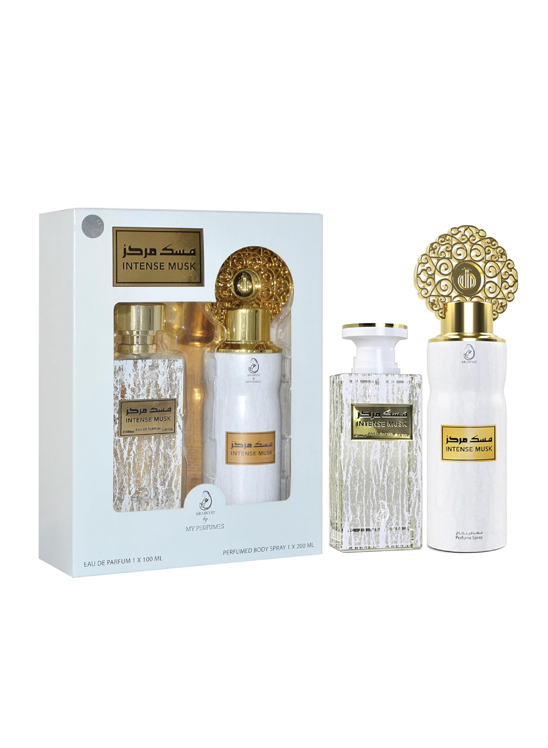 Intense Musk Perfume Gift Set For Unisex, Eau De Parfum, 100 ml + Deodorant, 200 ml