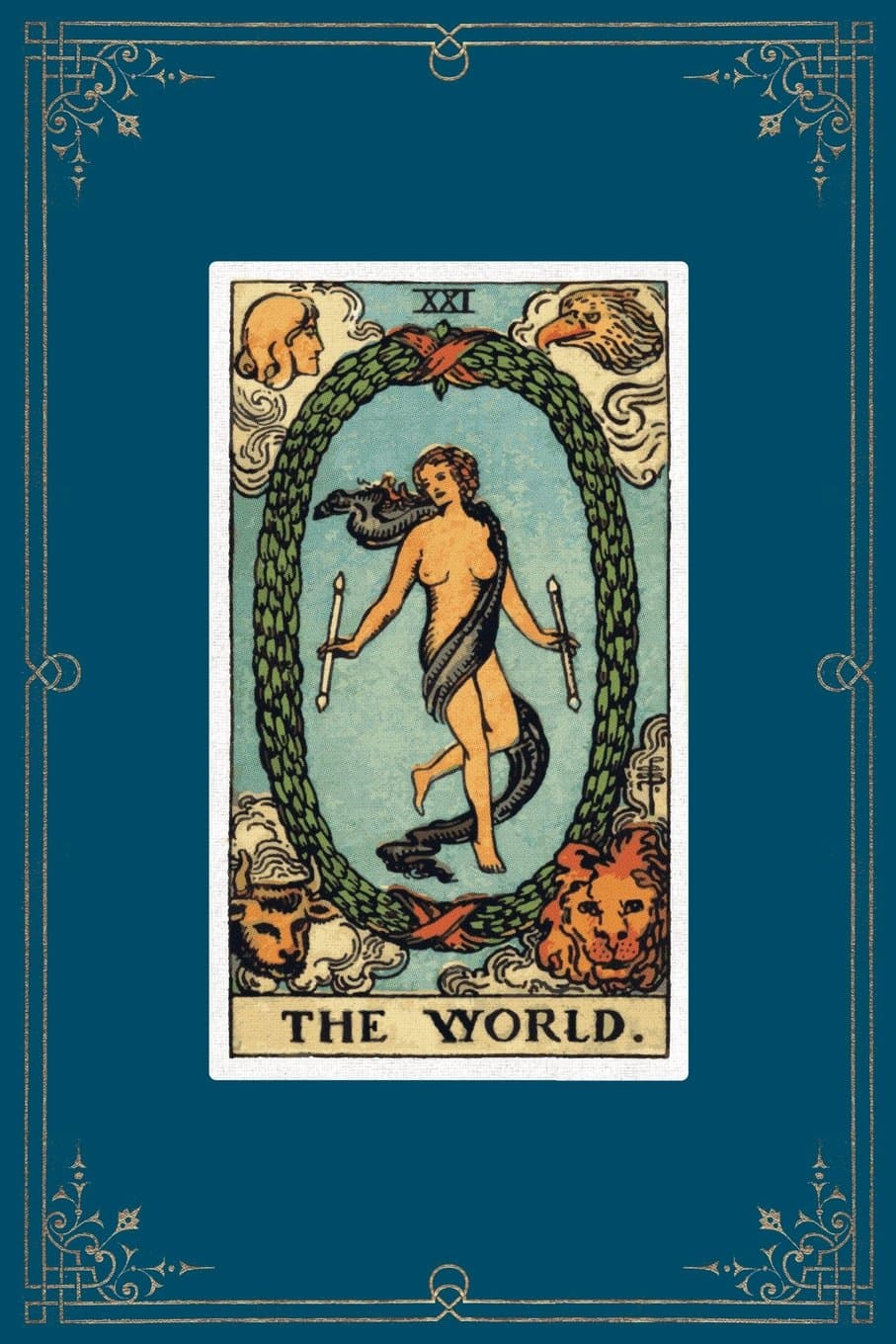The World: 120 Blank Lined Pages, 6 X 9 College Ruled Notebook, The World Tarot Card - Antique Vintage Style Journal, Diary, Notebook (Tarot Card ... Vintage Style - Tarot Card Notebooks)