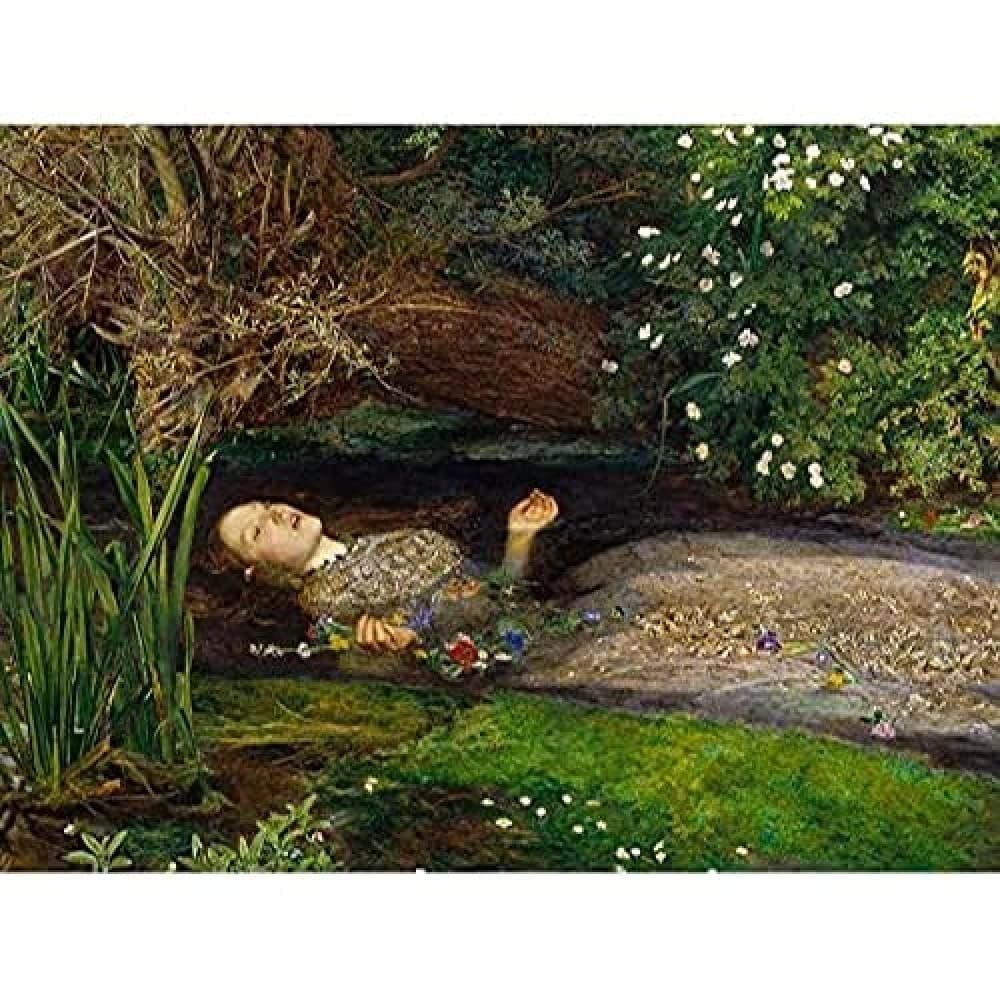 Fine Art Prints John Everett Millais Ophelia Cropped Unframed Wall Art Print Poster Home Decor Premium,16 x 12 inches