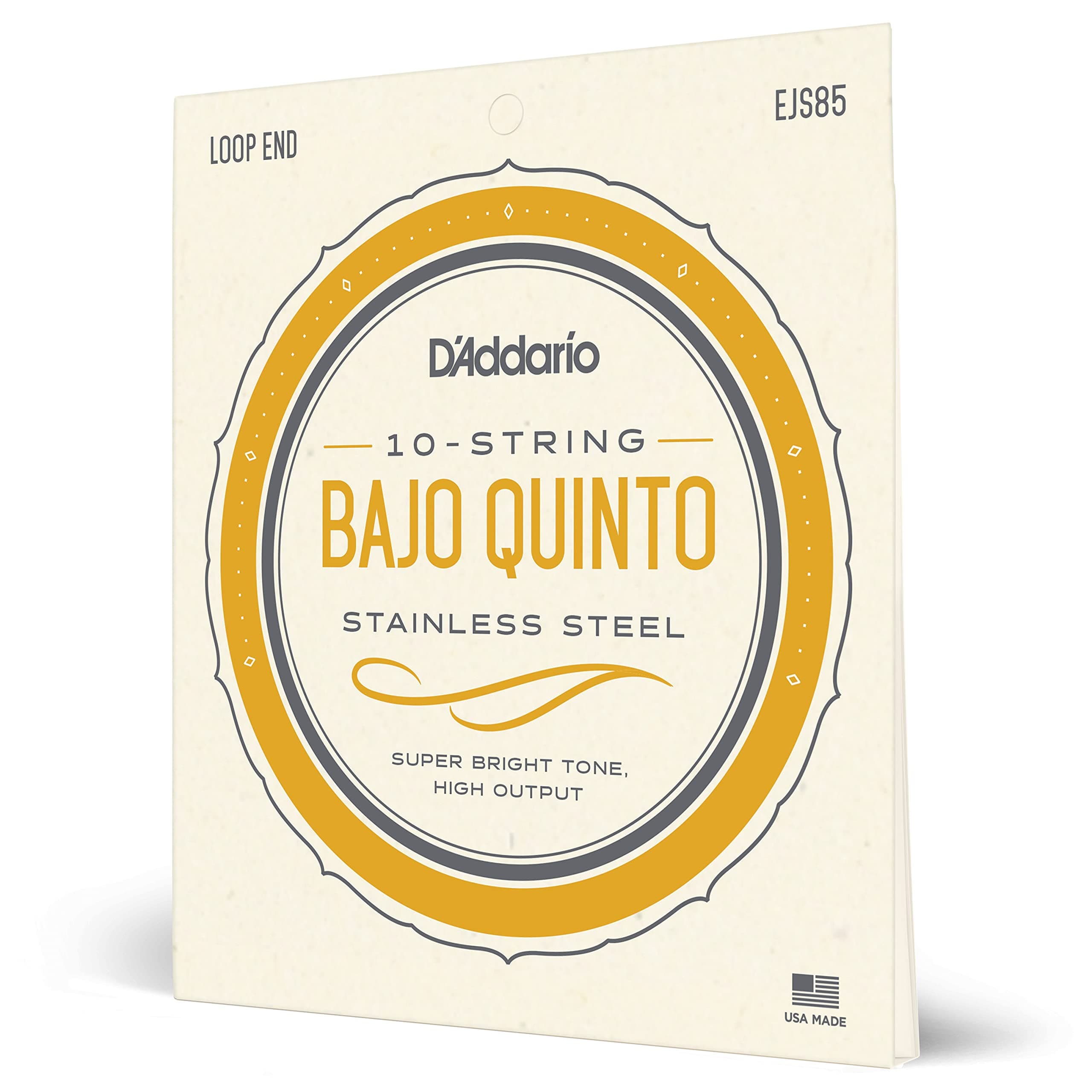 D'Addario EJS85 Bajo Quinto Stainless Steel Guitar Strings