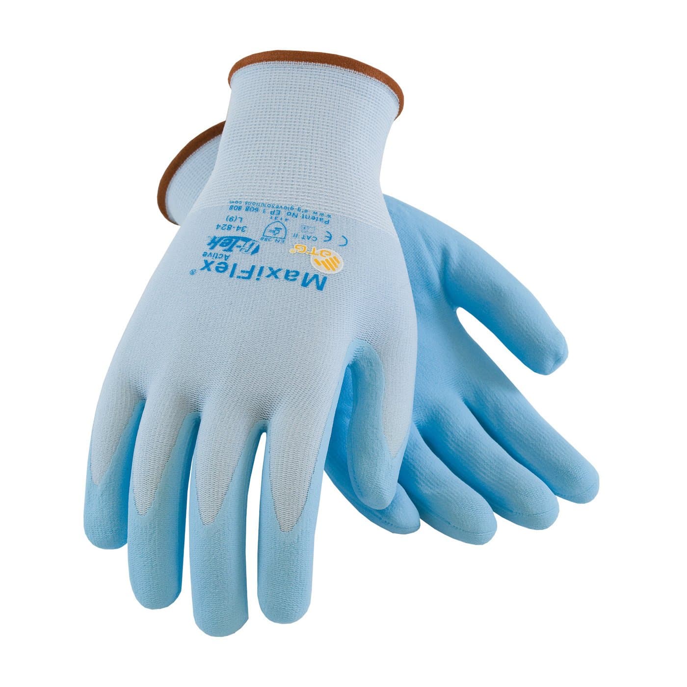 ATG34-824/XS Maxiflex Active, 15G Bl. Nylon And Elastane Shell, Bl. Foam Nitrile Light Blue XS