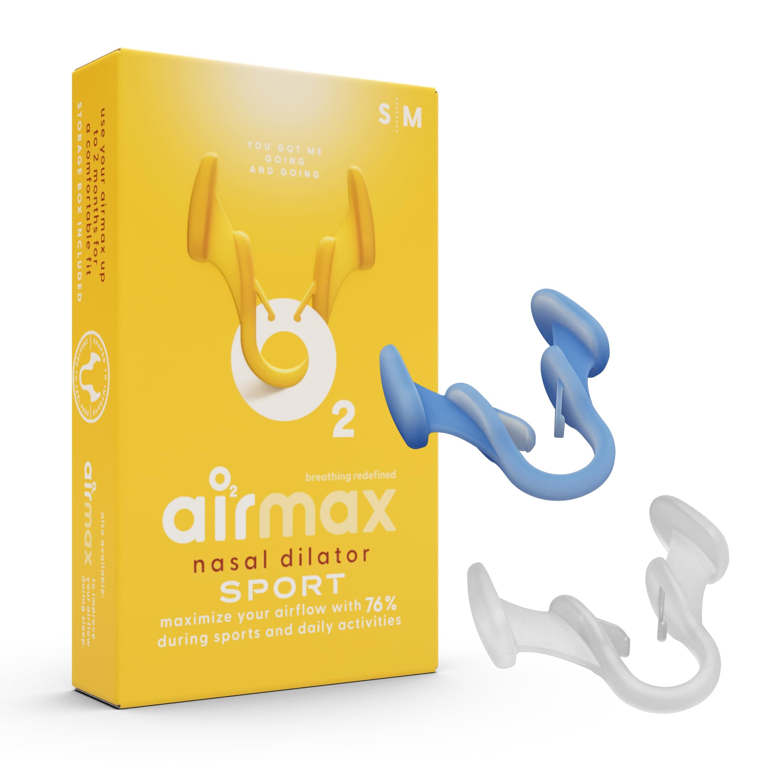 Airmax Sport Nasal Dilator Trial Pack | 76% More Airflow | Boost Oxygen for Sports, Running, Cycling & Yoga | Nasal Strips Alternative for Better Breathing & Anti-Snoring