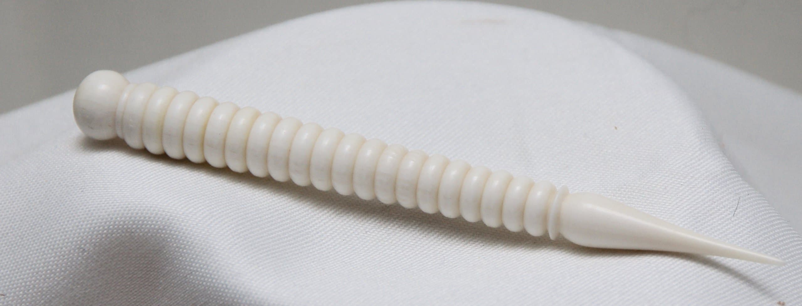 Cow bone 4" long needlepoint laying tool, wand or hair ornament