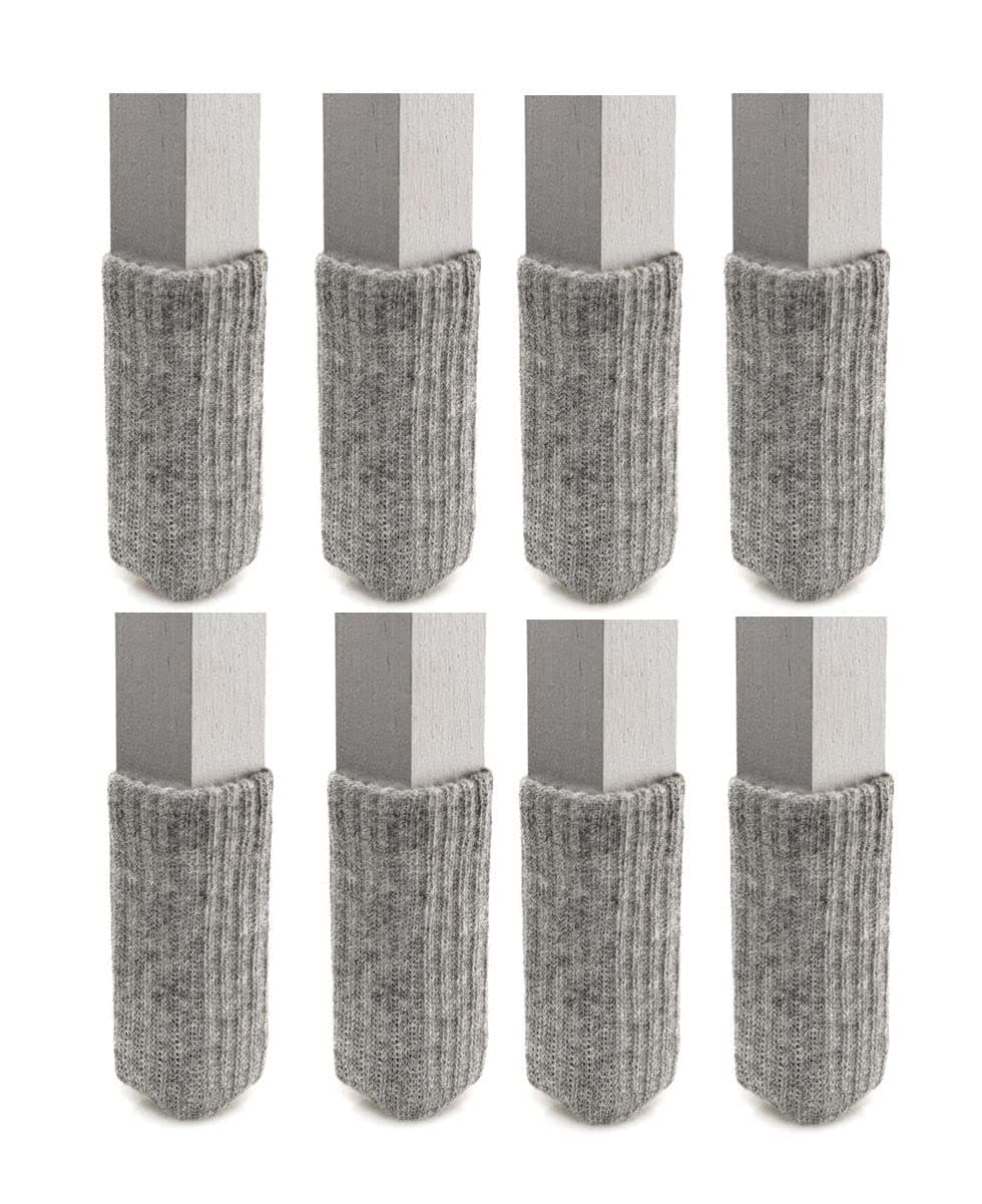 Medium/Light Grey -NancyProtectz Patented with Rubberized Grips/Chair Leg Floor Protectors. The Original Furniture Sock