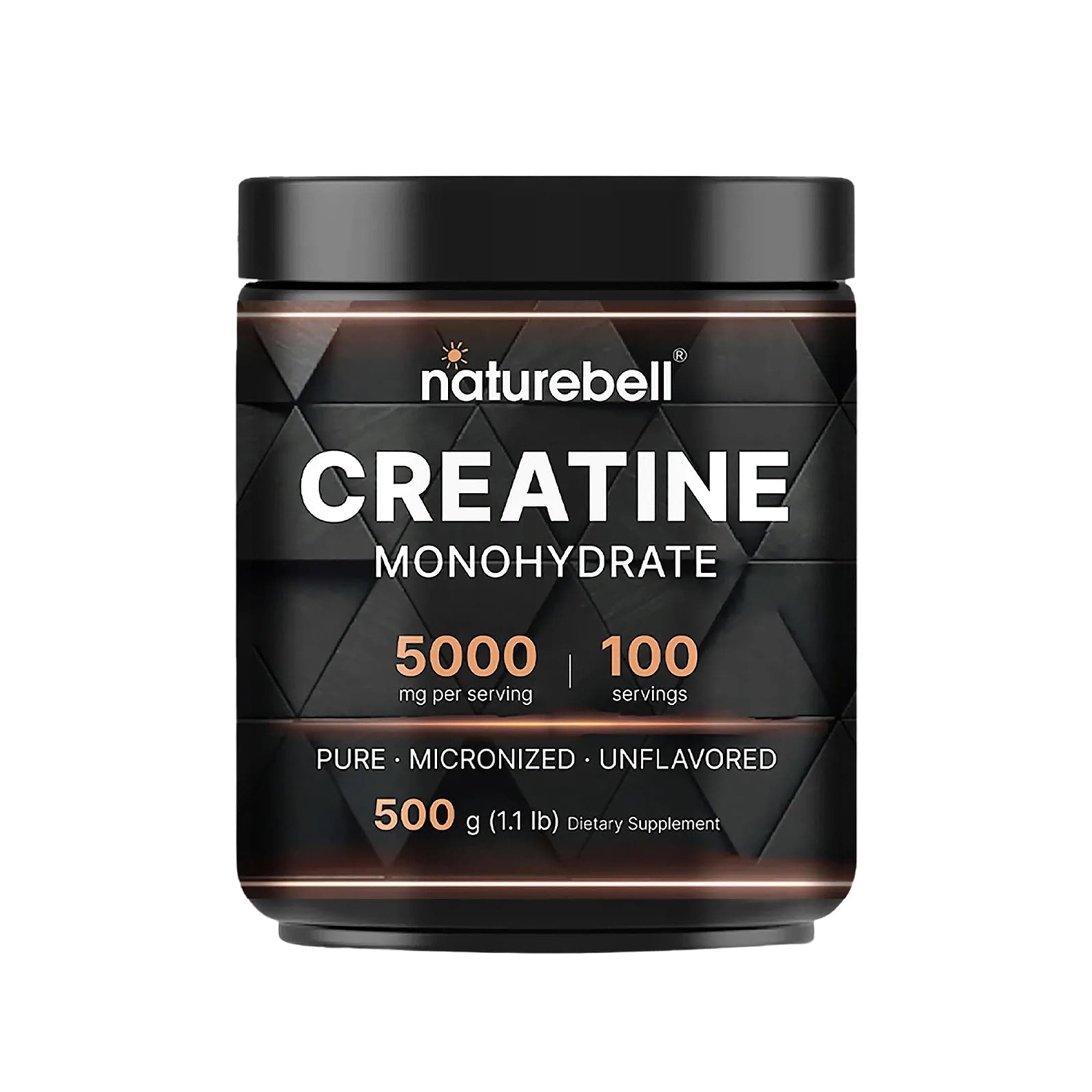 Creatine Monohydrate Powder 500 Grams, 5000mg Per Serving, Pure Unflavored Creatine Powder - Micronized - Pre Workout | Keto | Vegan | Dissolves Easy | Filler Free - 100 Servings (1.1Lb)