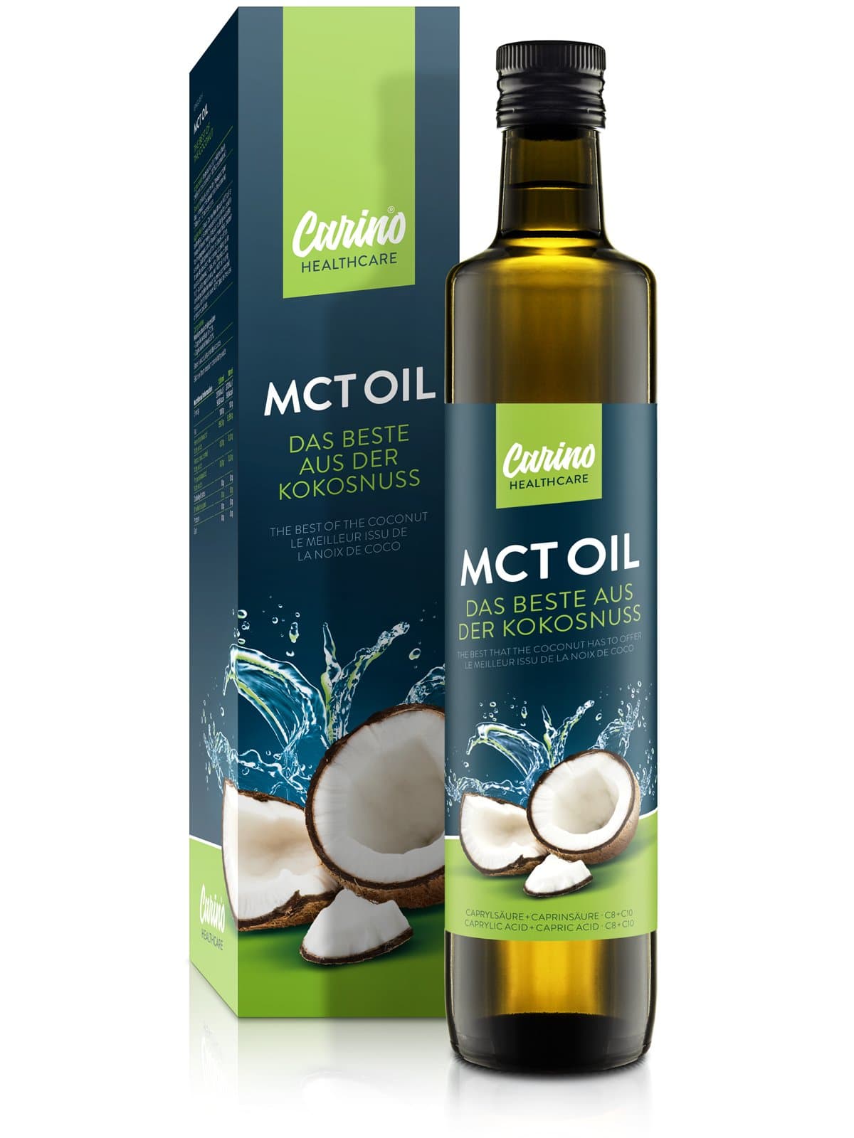 MCT-Oil for Bulletproof Coffee and Smoothies, from 100% Coconut - 500ml Flavorless & Odorless C8 and C10 Paleo, Ketone & Vegan