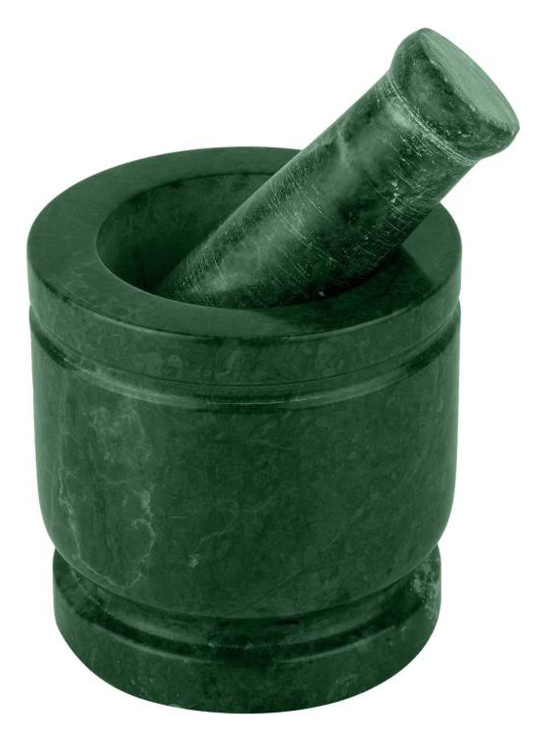 Simran Handicrafts B E Craft, Green Marble Imam Dasta/Mortar and Pestle Set/Ohkli Musal/Kharal- 5 Inches