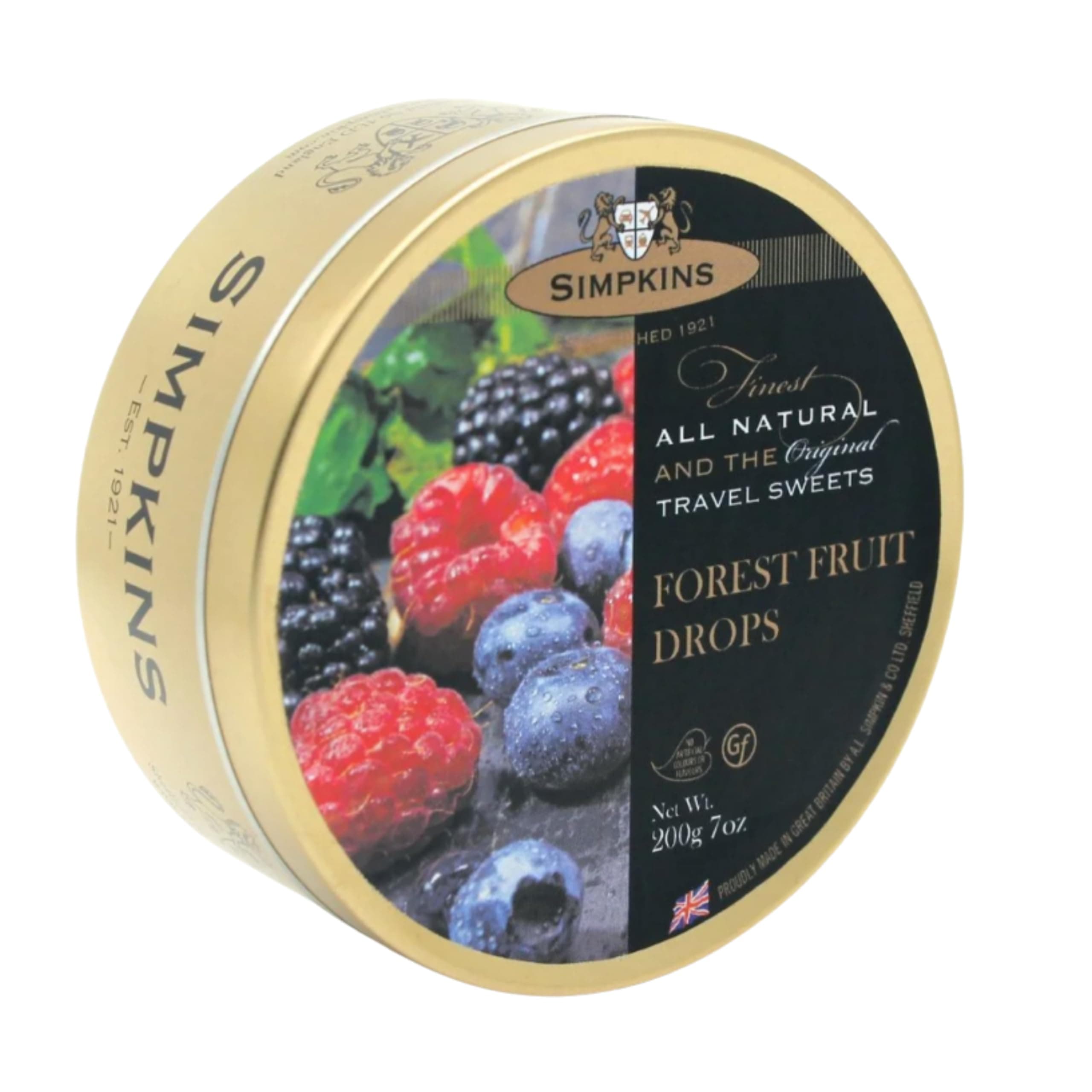 Simpkins Forest Fruit Drops Travel Sweets 200g Tin (Pack of 1)