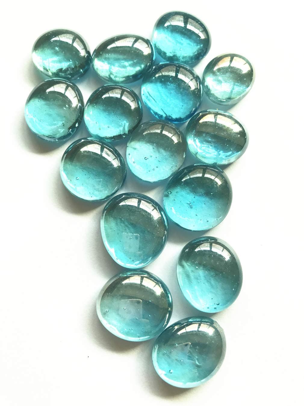 Flat Pebbles Marbles, 3 Lbs Glass Gems Stone for Vase Fillers, Wedding Table Scatter, Aquarium Fillers Decor, Party Decoration, Crystal Rocks (Approx 290 pcs)