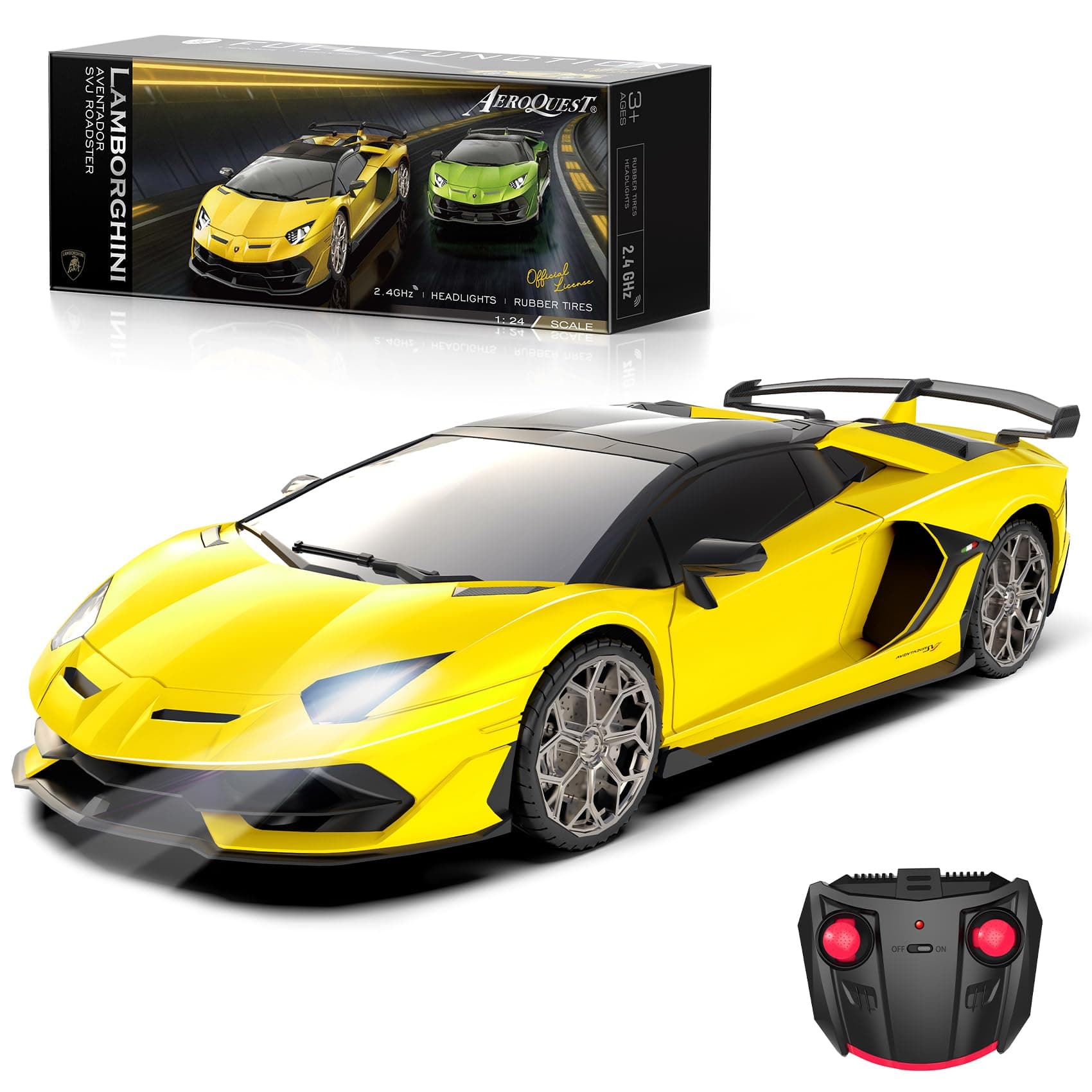 1:24 Lamborghini Remote Control Car,2.4GHz Officially Licensed Lamborghini Model RC Toy Car for Boys Girls Birthday Gift