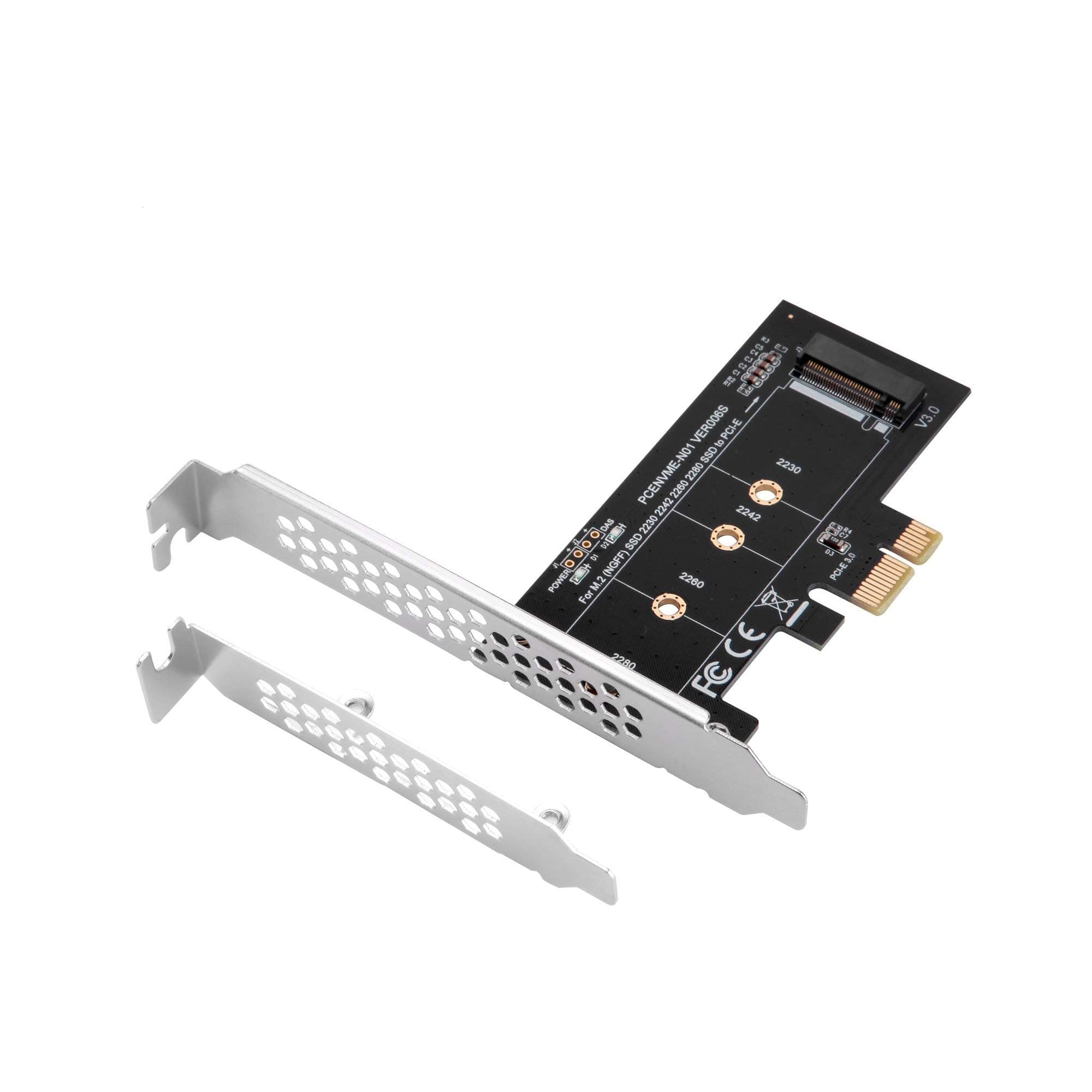 SIIG M.2 SSD M Key Nvme PCIe 3.0 X4 Card Adapter with Low and Full Profile Bracket - Supports M.2 PCIe 2230, 2242, 2260 and 2280 (SC-M20111-S1)