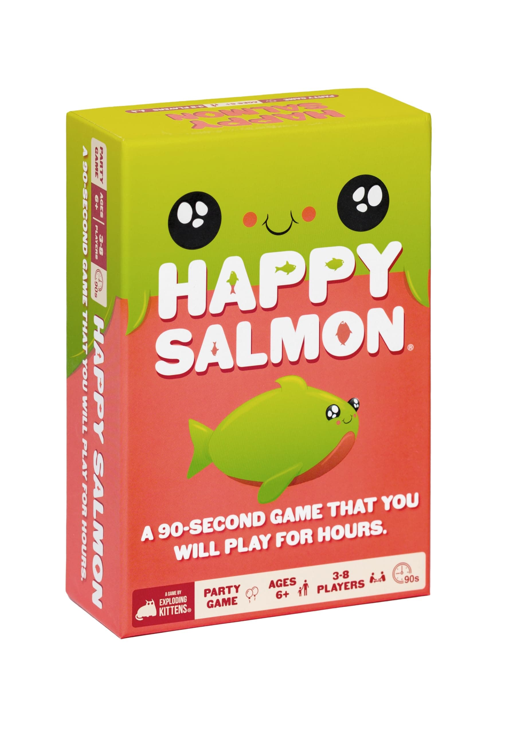 Exploding Kittens - Happy Salmon - 3-8 Players - Ages 6+ - 90 Second Rounds - Easy to Learn Quick Matching Card Game - Ideal for Party, Family Game Night, Kid and Adult