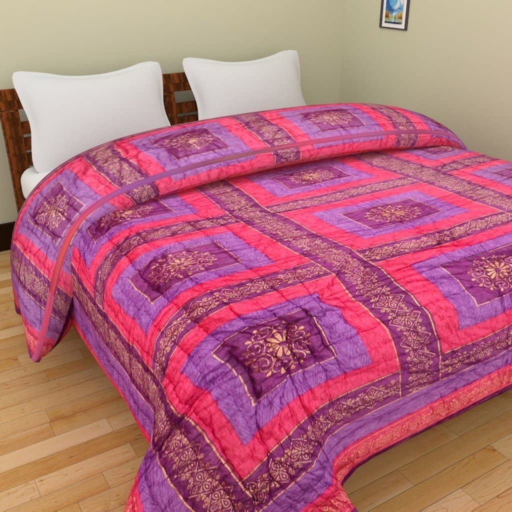 GRJ India Cotton 250 TC Reversible Quilt (Single_Multicolour)