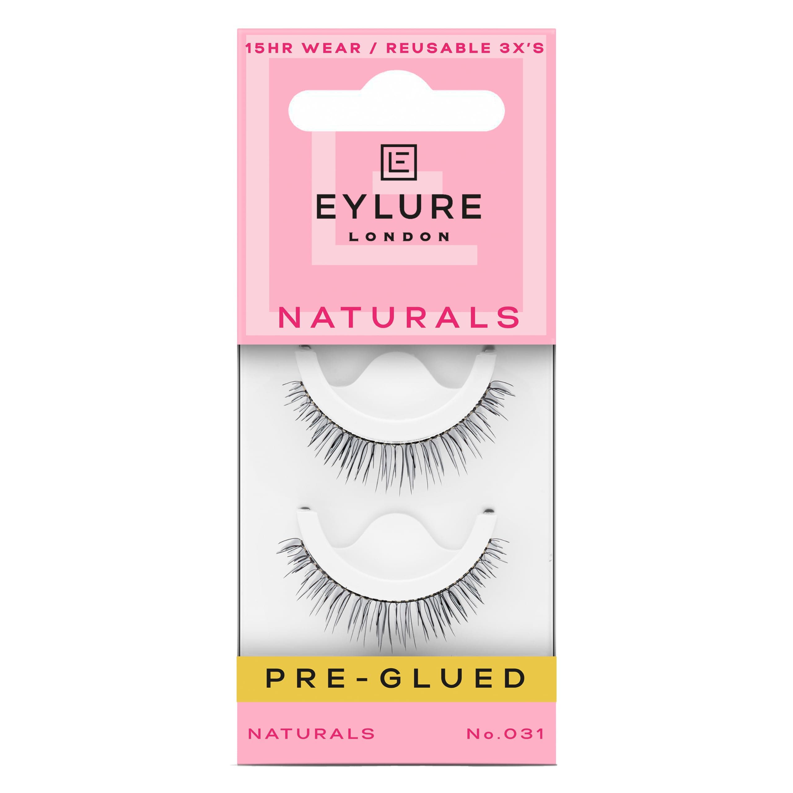 Pre-Glued False Eyelashes, Naturals No. 031