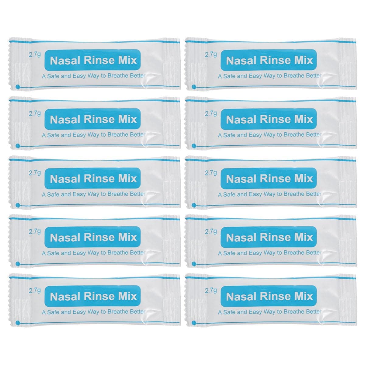 Instant Nasal Rinse Salt Packets 2.7g X 40 Non-iodized Saline Mix for Nose Cleaning and Sinus Care Fast Dissolving Nasal Cleansing Salt and Allergy Relief