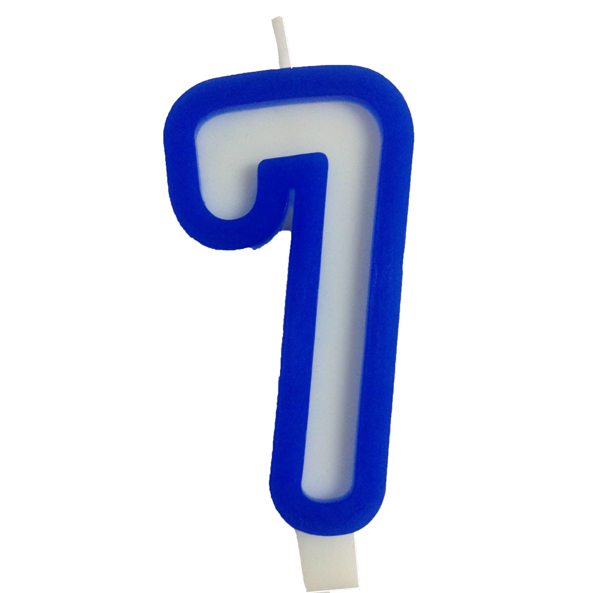 Funcart Blue and White Numerical 7 Style Candle for 7th Birthday Decoration/Cake Topper,Cake Decoration,Birthday Decoration