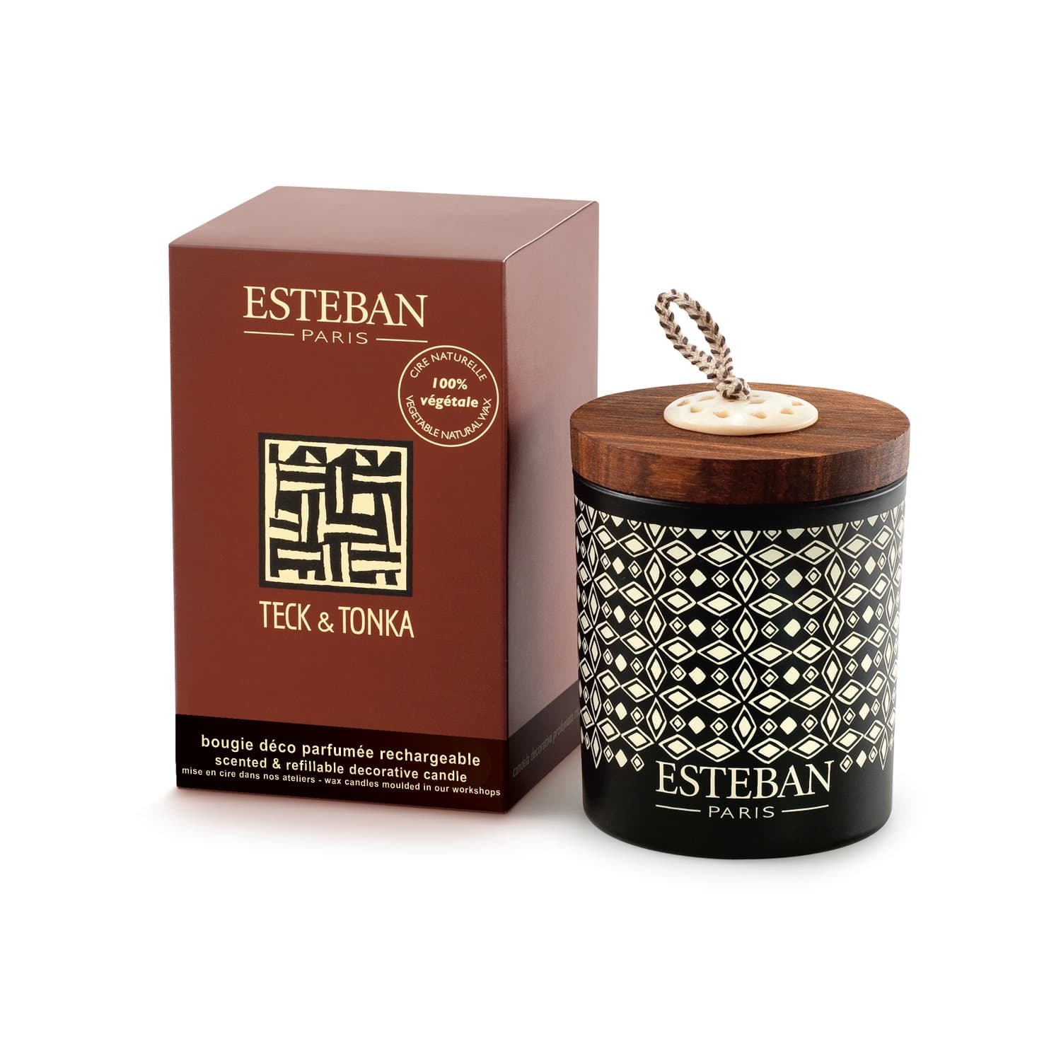 EstebanTeak & Tonka Scented Decorative Candle