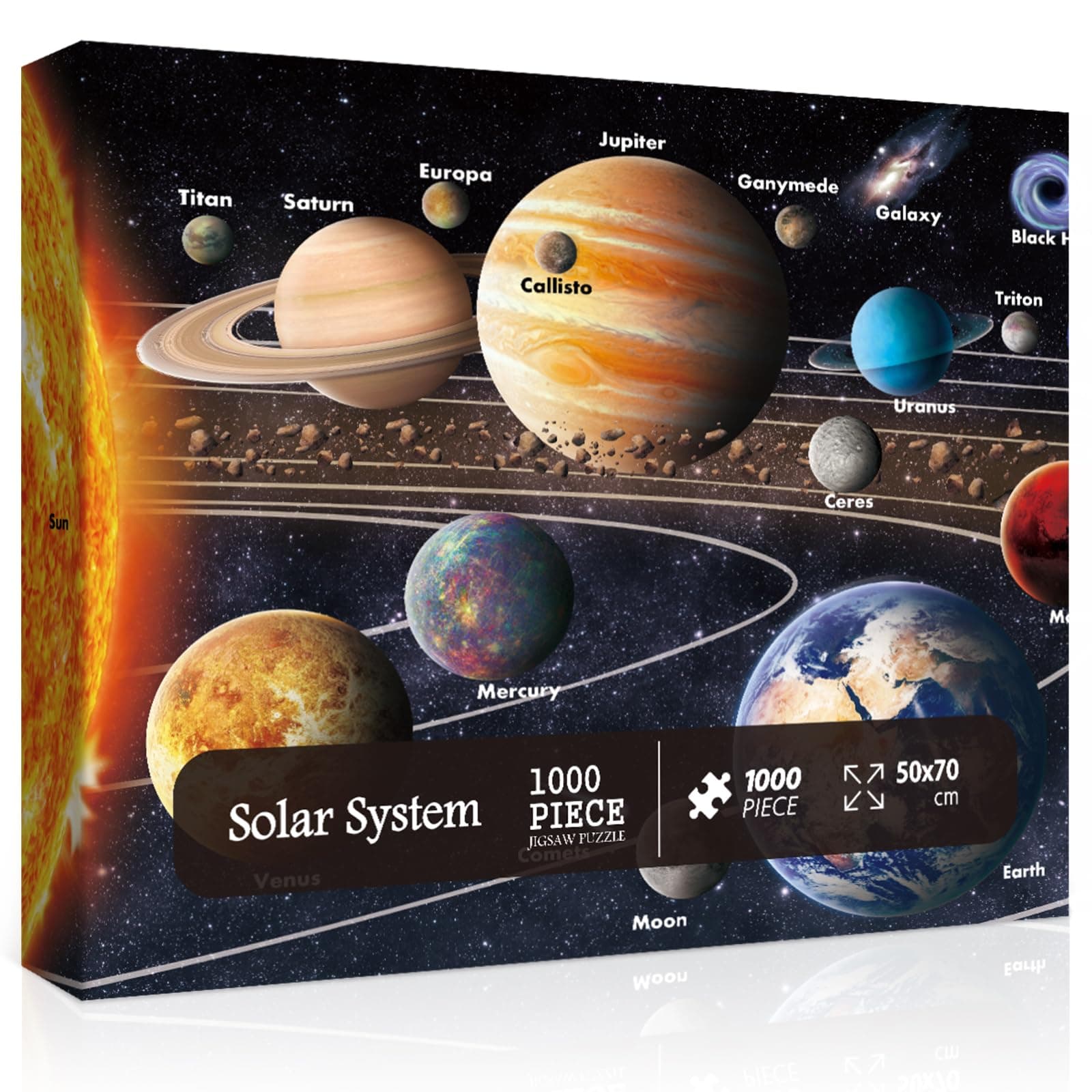 PPuzzling Space Puzzles for Adults, Solar System Planet Jigsaw Puzzles 1000 Pieces, Planet Earth Puzzles as Space Gifts