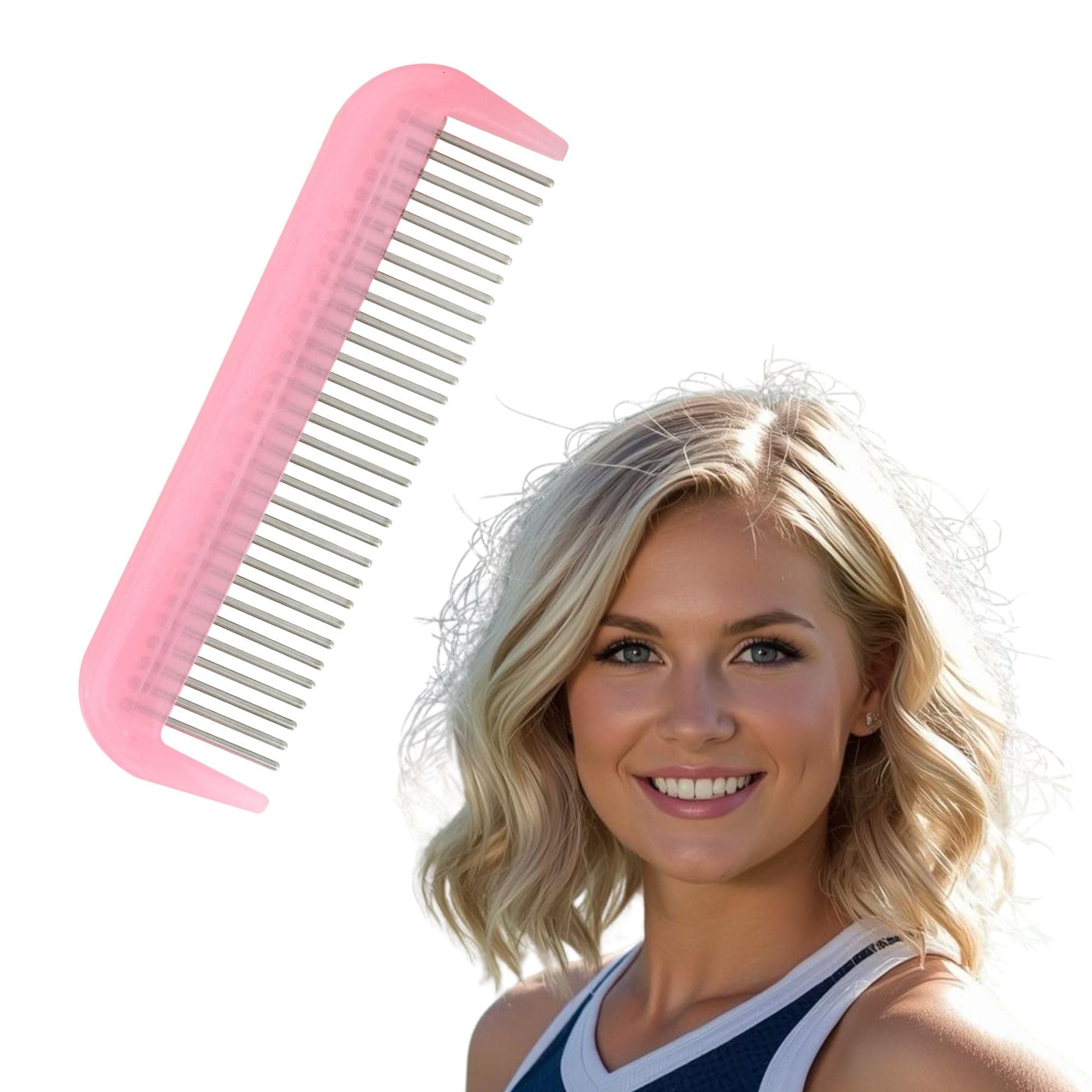 Hair Doctor 4" Mini Comb with silky smooth rotating teeth, reduces hair breakage and hair loss (Soft Pink)