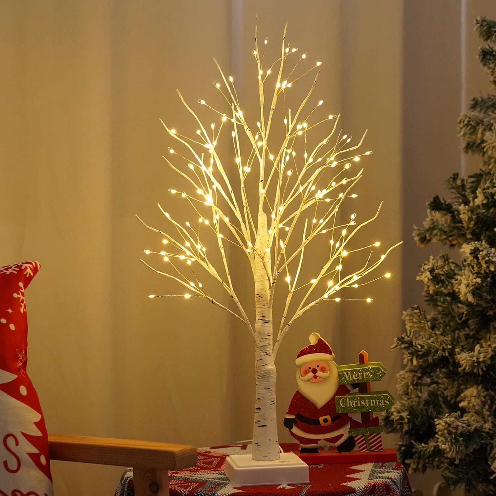 144 LED Artificial Lamp with Timer, DIY Birch Tree With Lights, USB/Battery P...