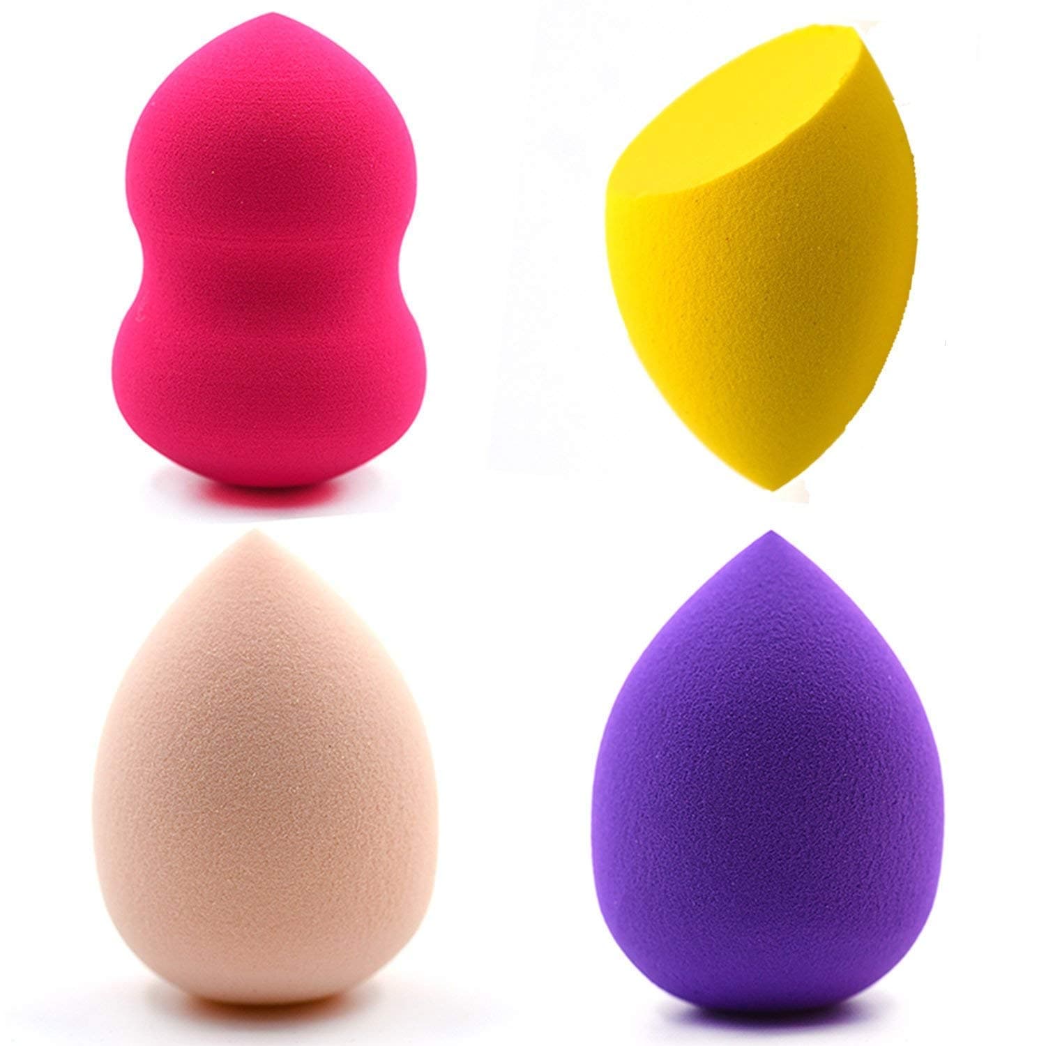 SUNNICY4 Pcs Beauty Makeup Blender Sponge Foundation Applicator Make up Sponges Blush Smudge Concealer Eyes Face Powder Cream Makeup Sponges. Latex-free with a black bag