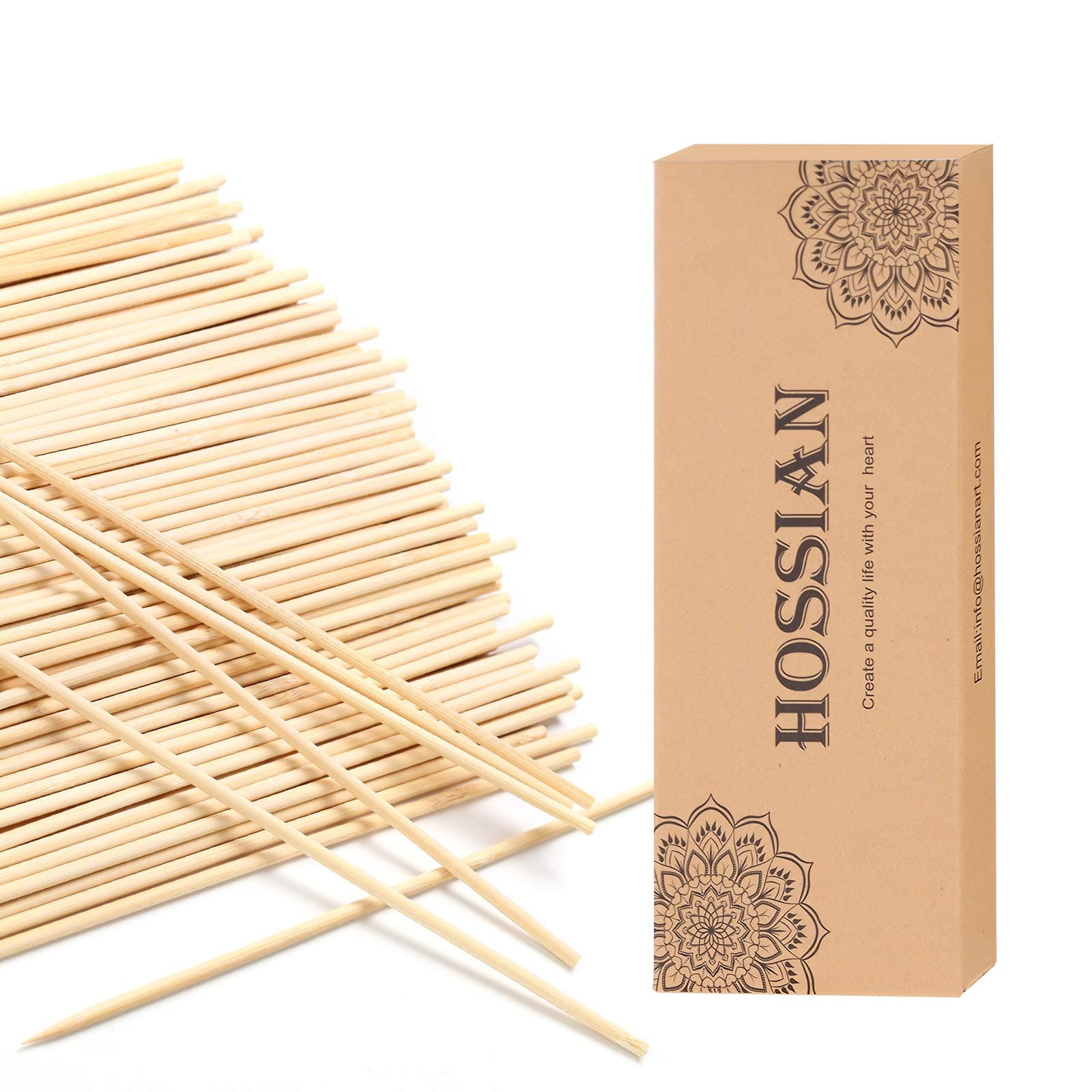 HOSSIAN Reed Diffuser Sticks - Reed diffusers-Reed Sticks -Diffuser Glass Bottles-Diffuser Refills- Natural Rattan Wood Replacement for Aroma Fragrance (9"*3mm Primary Color)