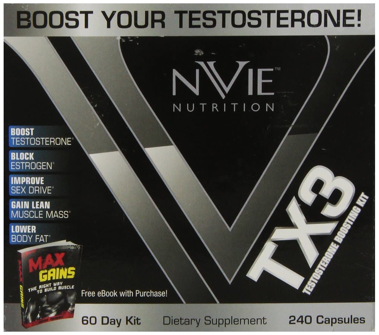 NVIE Nutrition Tx3 Test Boost Supplement Kit