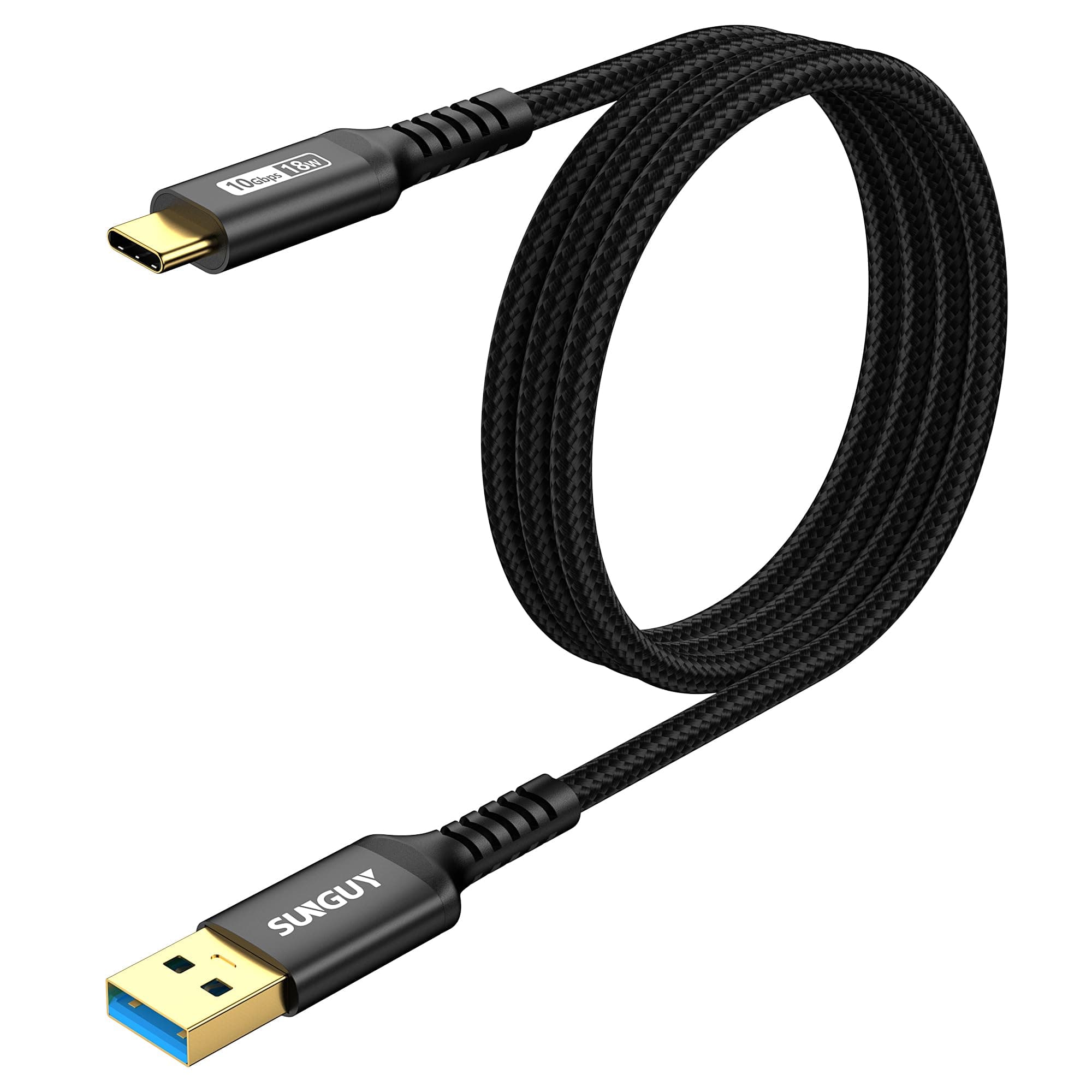 SUNGUY 10Gbps Android Auto USB Cable 3FT, 3A USB C 3.1 Gen2 Cable Data Transfer, USB C CarPlay Cable Fast Charging Compatible with iPhone 17/16/15 Series, Samsung Galaxy S25 S24 Ultra, Pixel-Black