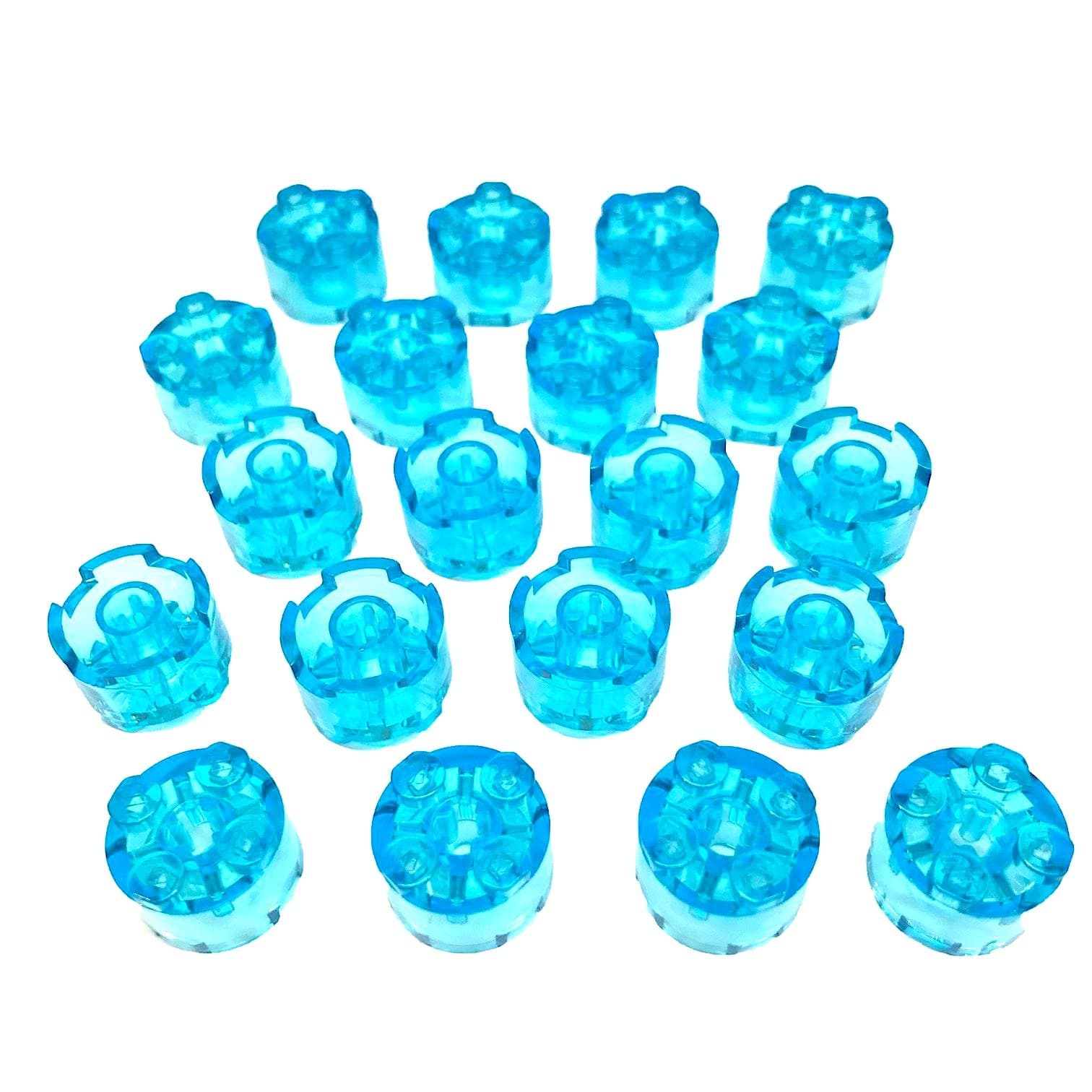 Lego Parts: Brick, Round 2 x 2 (Service Pack 3941 - 20 Transparent Light Blue)