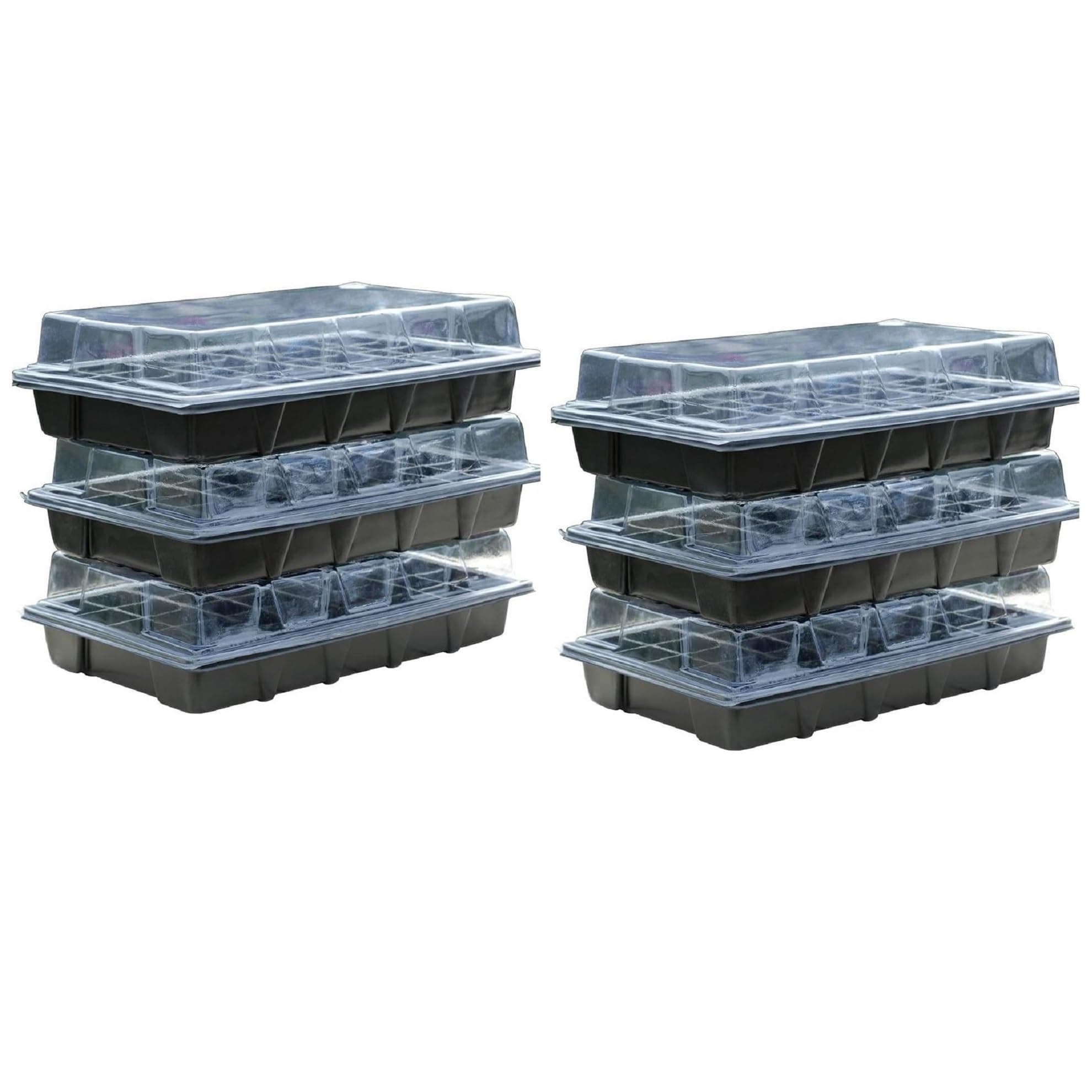 Seed Tray Propagator Kit 240 Cells, 40 Cells per Growing Seed Tray Clear Lids, Plant Germination, Windowsill Greenhouse & Garden, 3 Pack Seedling & Plugs Starter Plastic Grow Trays (6 Seed Trays)
