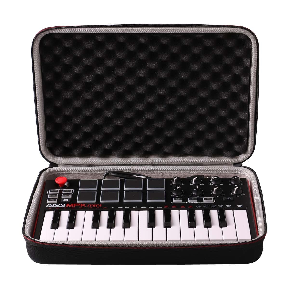 LTGEM Case Compatible with Akai Professional MPK Mini MK3 / MPK Mini Play MK3 25 Key USB MIDI Keyboard Controller, Black+Gray(Case Only)